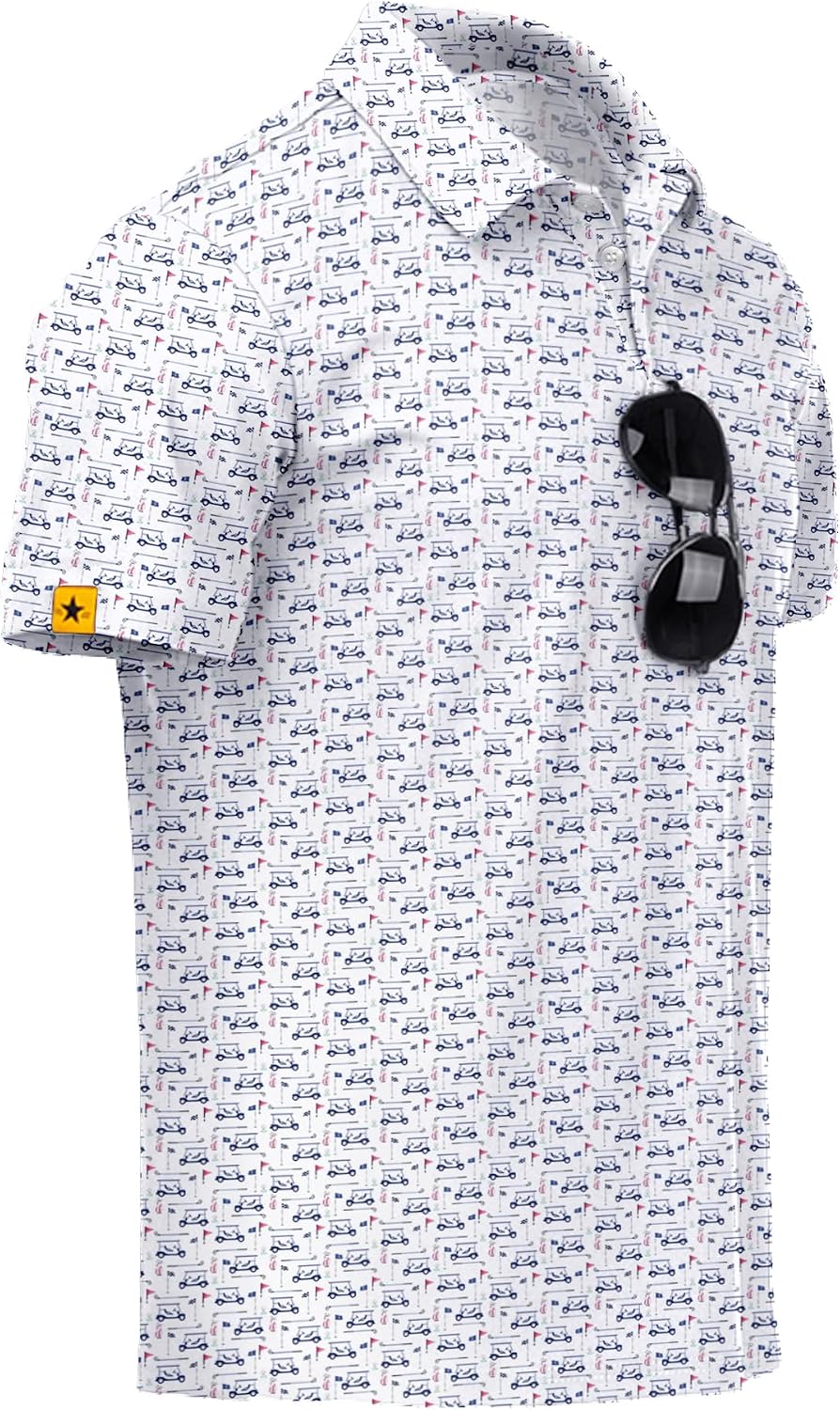 Detalle de ZITY Men's Golf Polo Shirt Polyester-Spandex