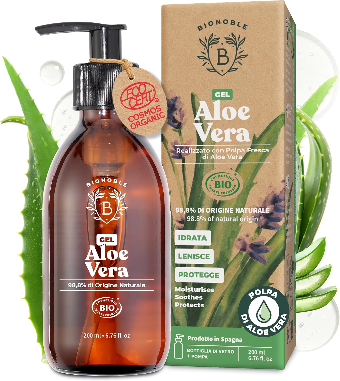 Detalle de BIONOBLE Gel Aloe Vera 97% biologico 200 ml