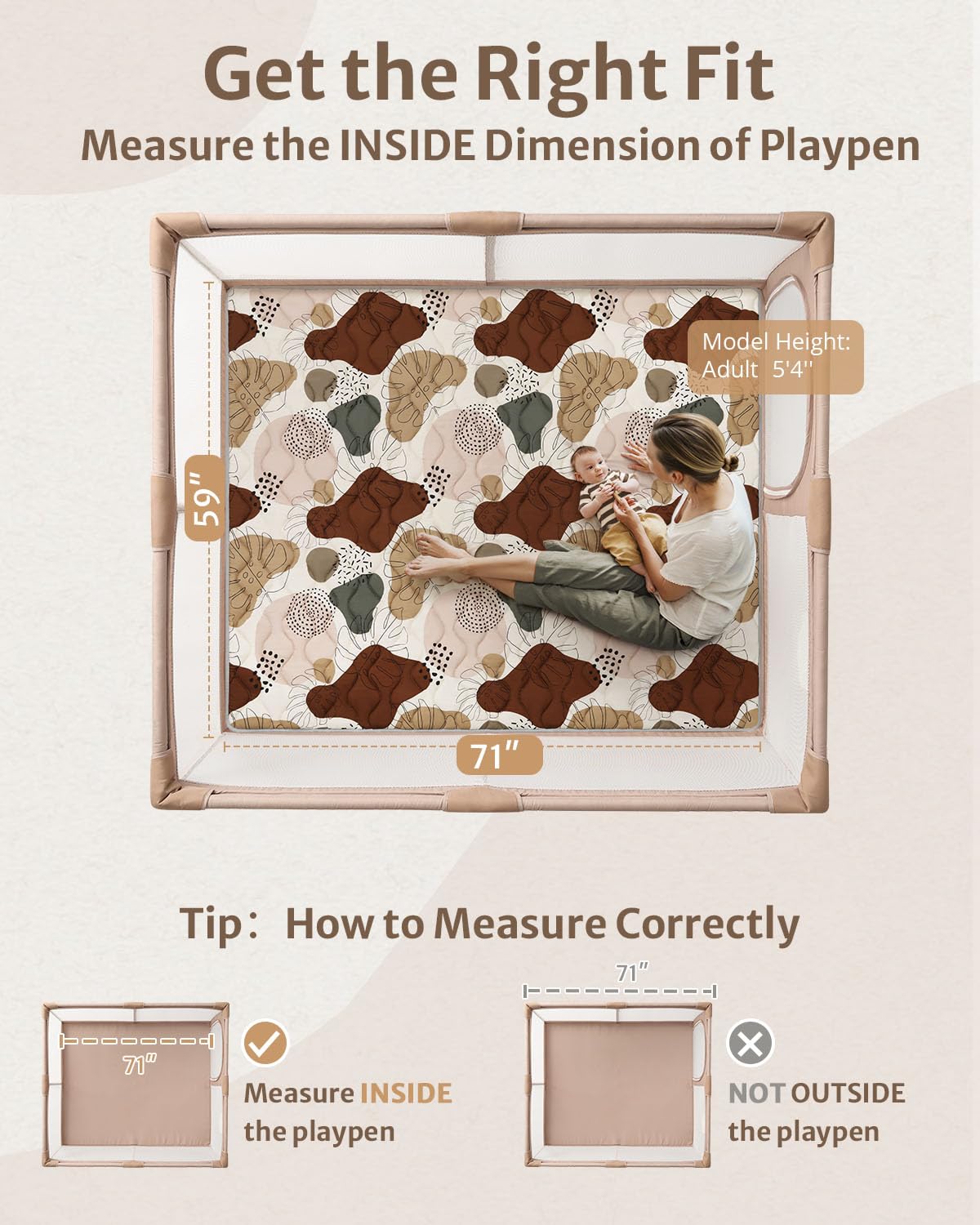 Thumbnail 1 de Blissful Diary Baby Play Mat 71x59 in foam baby playmat