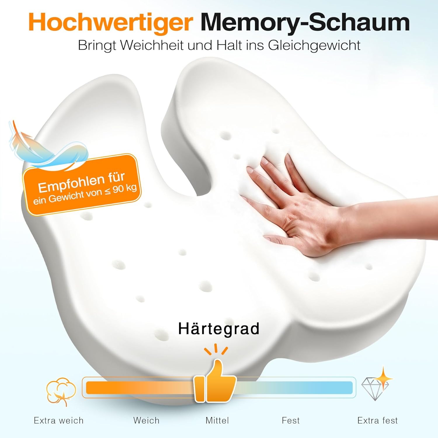 Thumbnail 1 de PTylo Sitzkissen ergonomisch, abwaschbar, Schwarz ⚙
