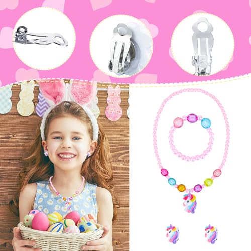 Detalle de Halinuia 13 PCS Sac licorne et bijoux pour enfants — Ensemble princesse pour filles 4–8 ans