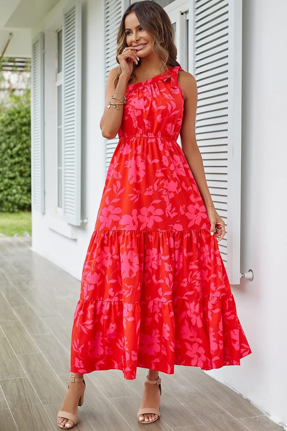 Thumbnail 6 de PRETTYGARDEN One Shoulder Maxi Dress