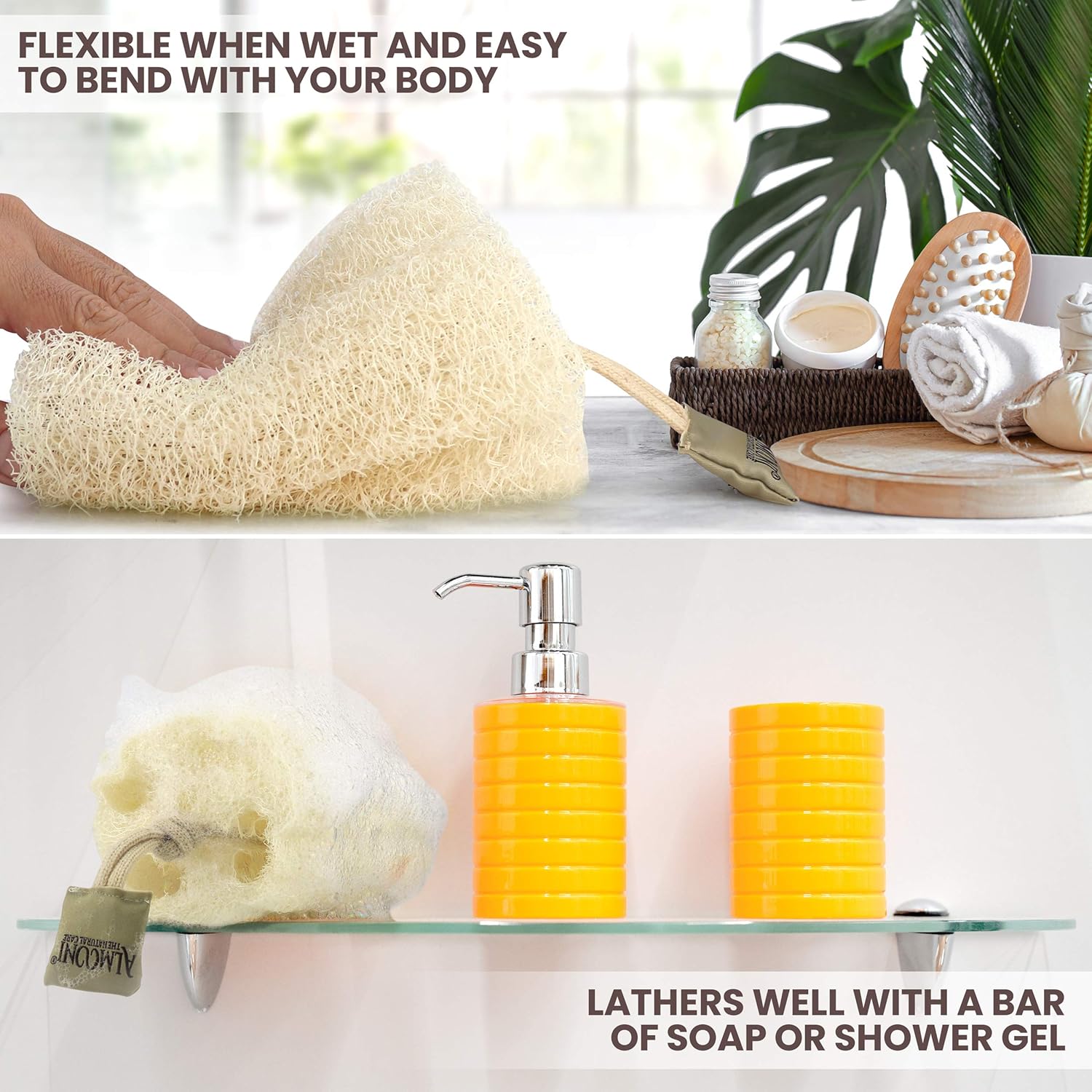 Detalle de Almooni Egyptian Loofah Exfoliating Sponge 3-pack