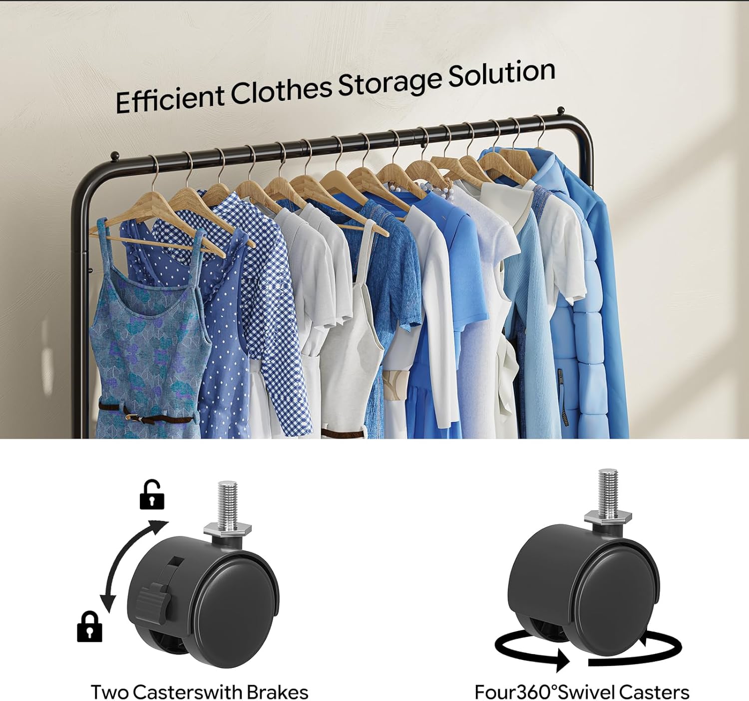 Detalle 2 de Simple Trending Standard Clothes Rack with Storage Shelves