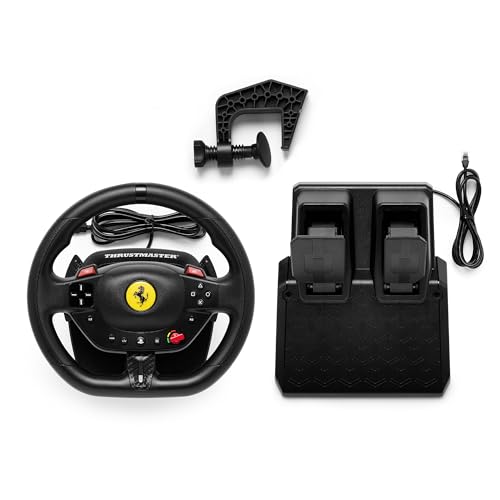 Detalle de Thrustmaster T98 Ferrari 296 GTB: volante y pedalier para PS5 y PC