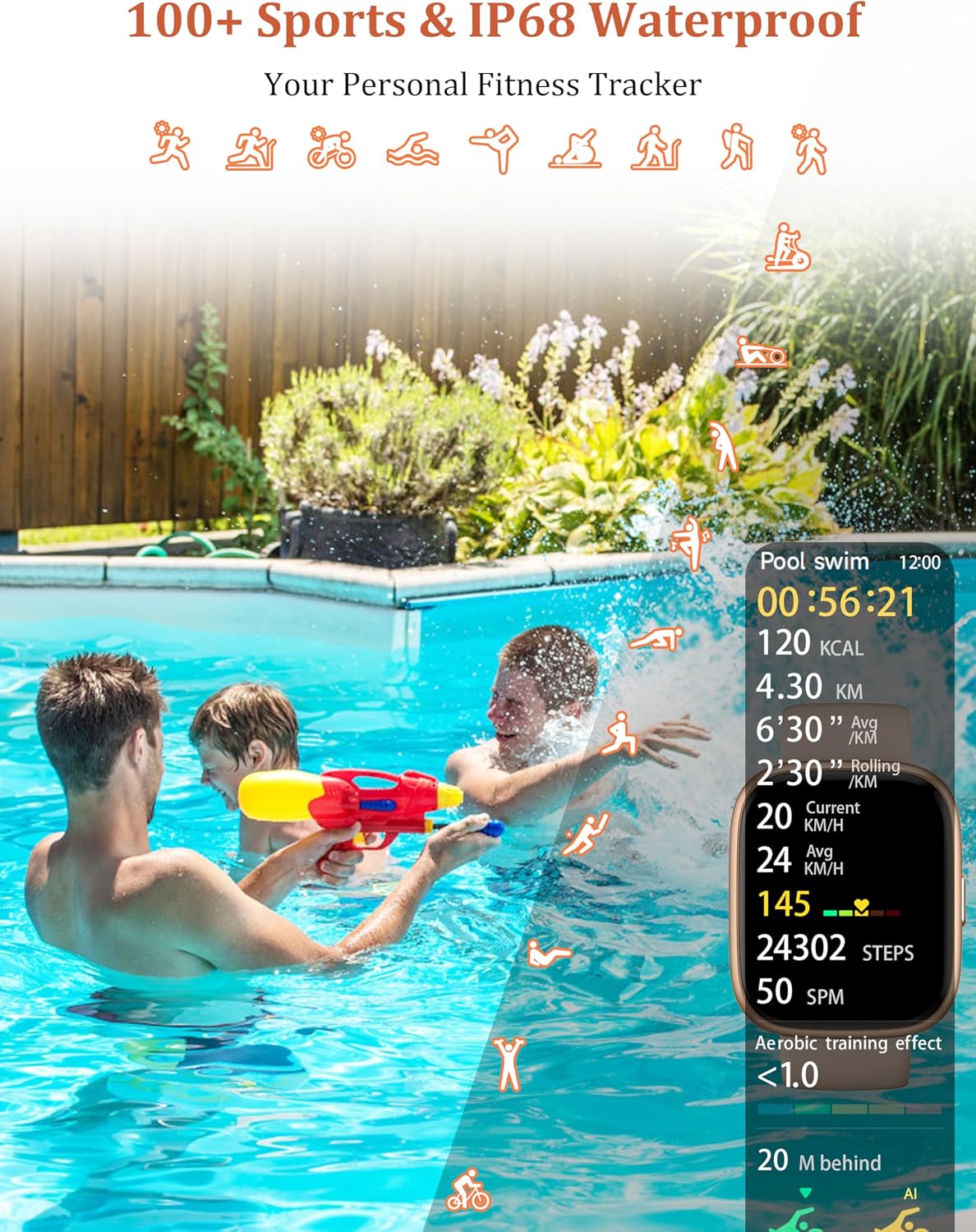 Detalle de LODIMEKE Smart Watch with Alexa Built-in – 1.83", IP68, 110+ Sports, Heart Rate & SpO2