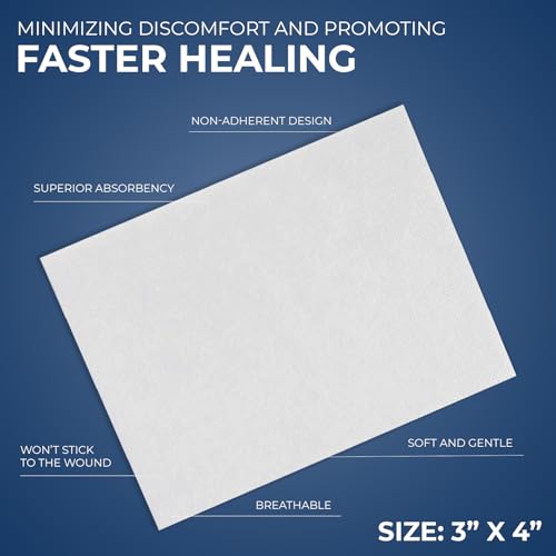Detalle 2 de MED PRIDE Sterile Non-Stick Pads for Wound Care (3x4 Inch, Pack of 100)