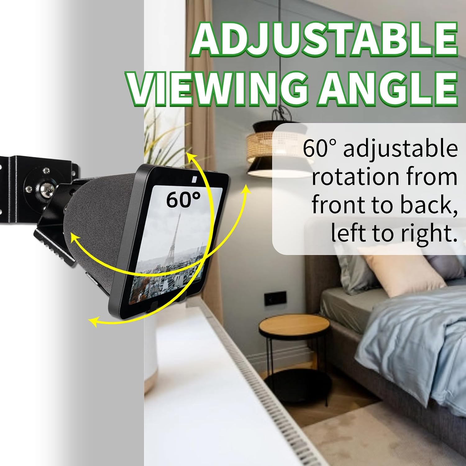Detalle 2 de Sh0w 8 3rd Gen Wall Mount Bracket by Shinar — 360° Swivel, 50° Tilt, Rubberised Mounting