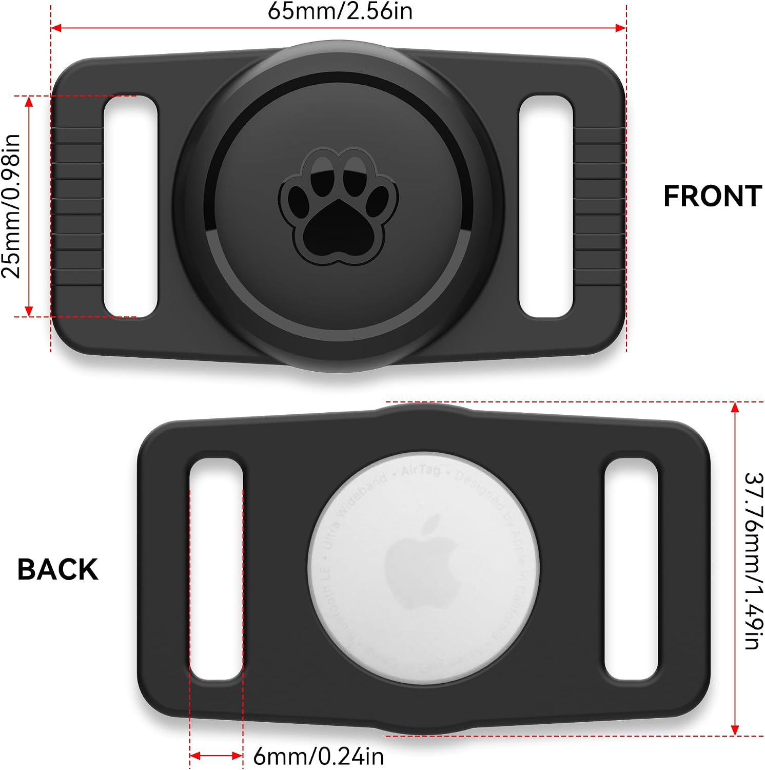 Detalle de GOCII AirTag Dog Collar Holder 2-Pack
