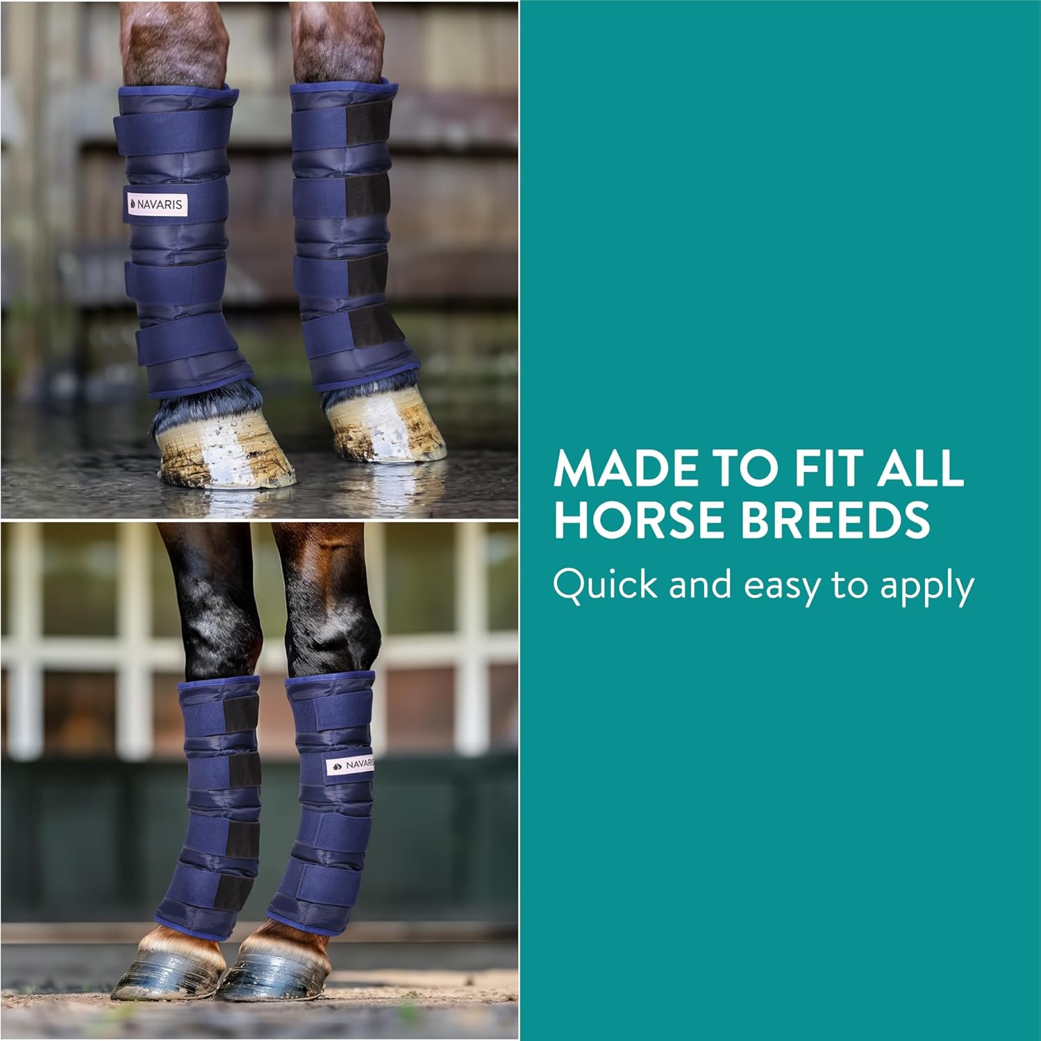 Thumbnail 2 de Navaris Horse Cooling Leg Wraps (Ice Boots) – Robust, One Size Fits All, 2 Pack