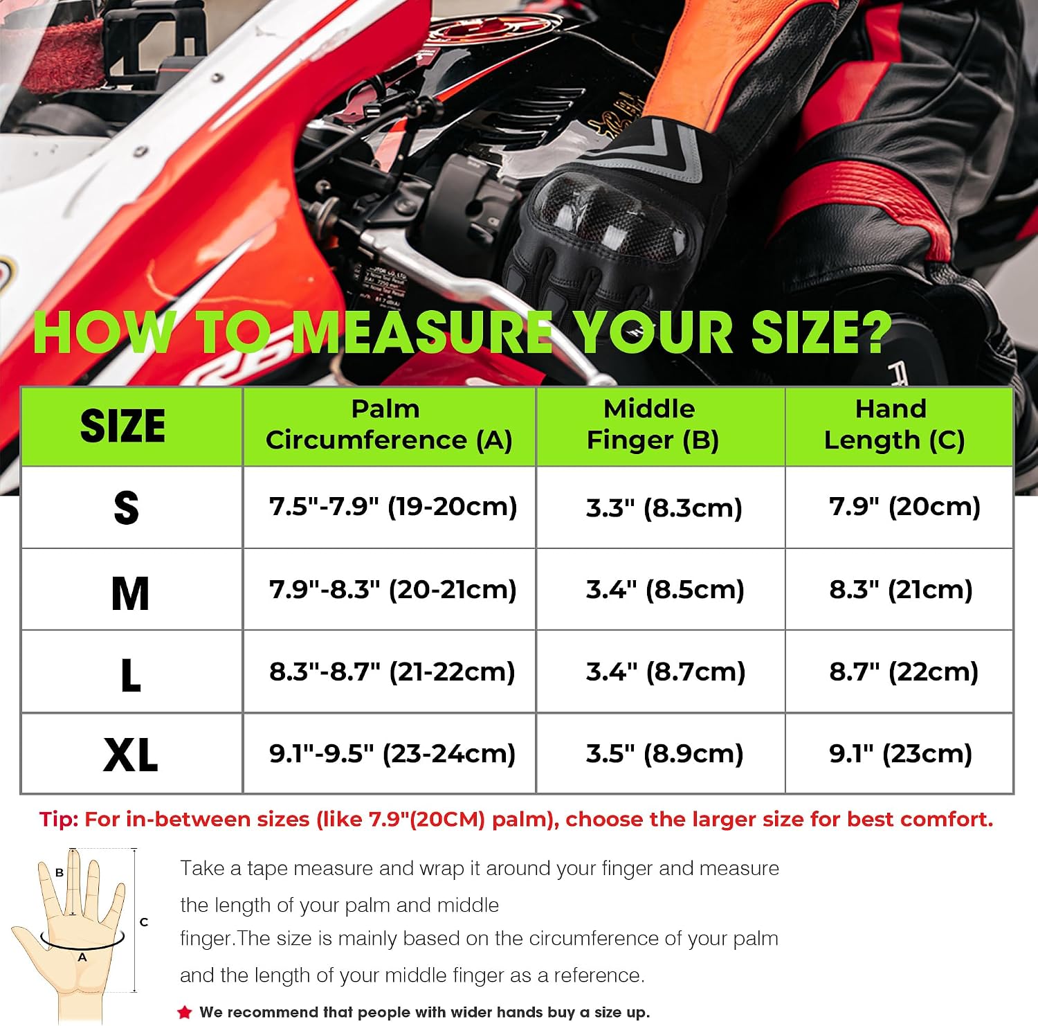 Detalle 2 de WTACTFUL Lightweight Motorcycle Gloves for Men