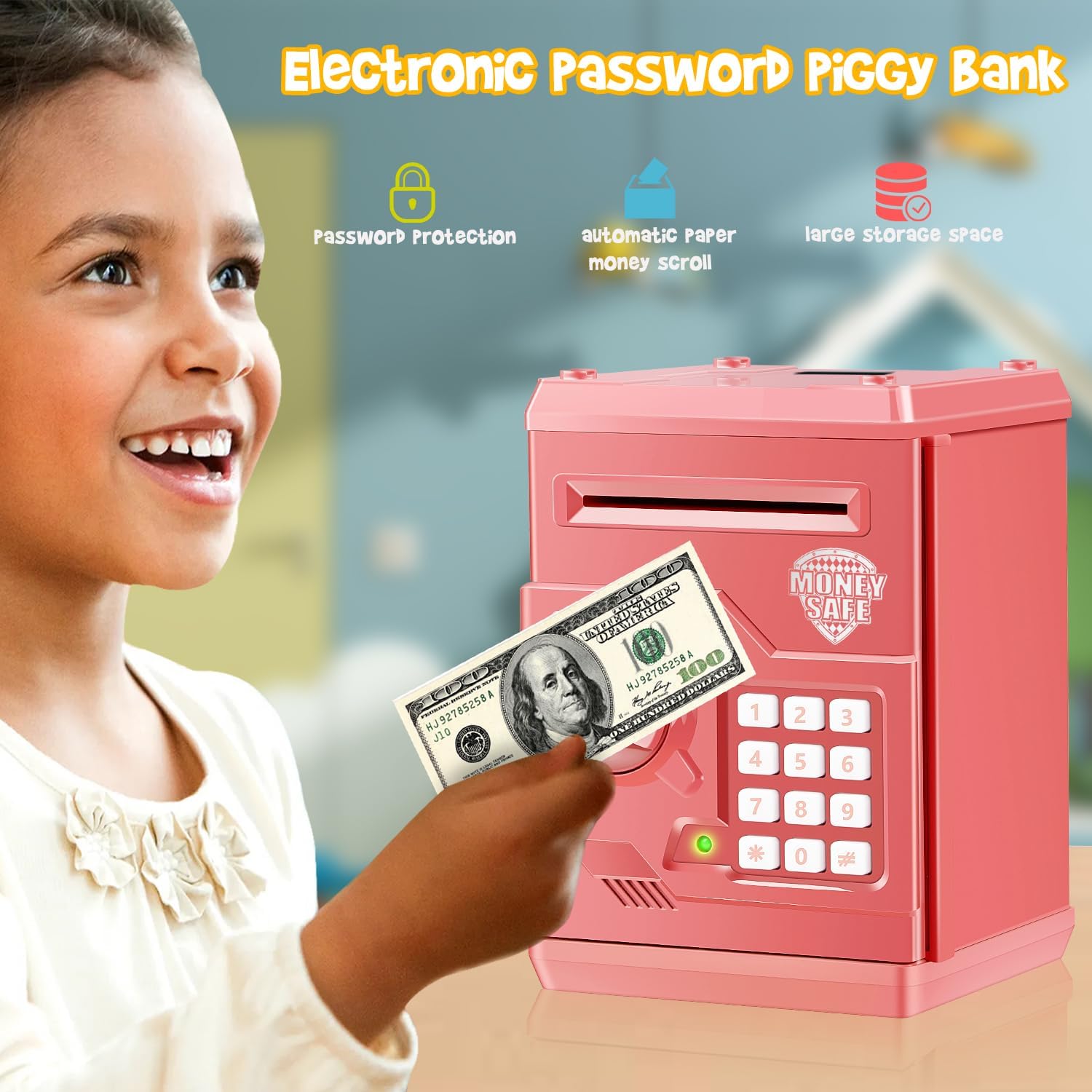 Detalle 2 de Qwifyu Piggy Bank Electronic ATM Safe