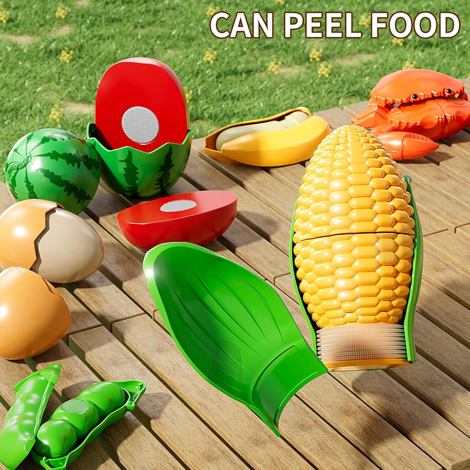 Detalle 2 de NIPLOOOW Play Food Set for Kids (35-Piece Cutting & Color Sorting Pretend Food)