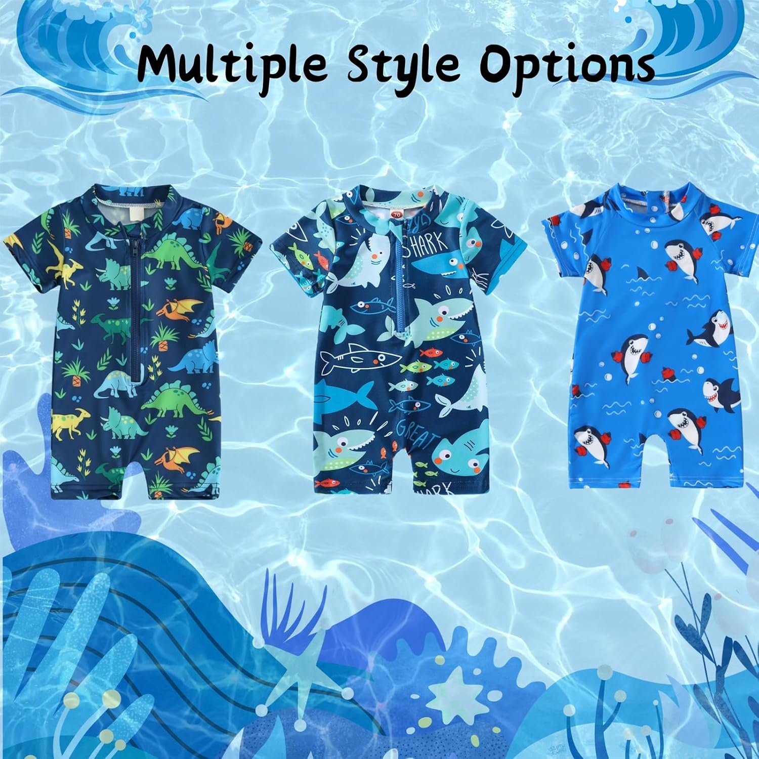 Thumbnail 6 de HAGOT maillot de bain enfant bébé garçon une pièce à fermeture éclair et protection UV