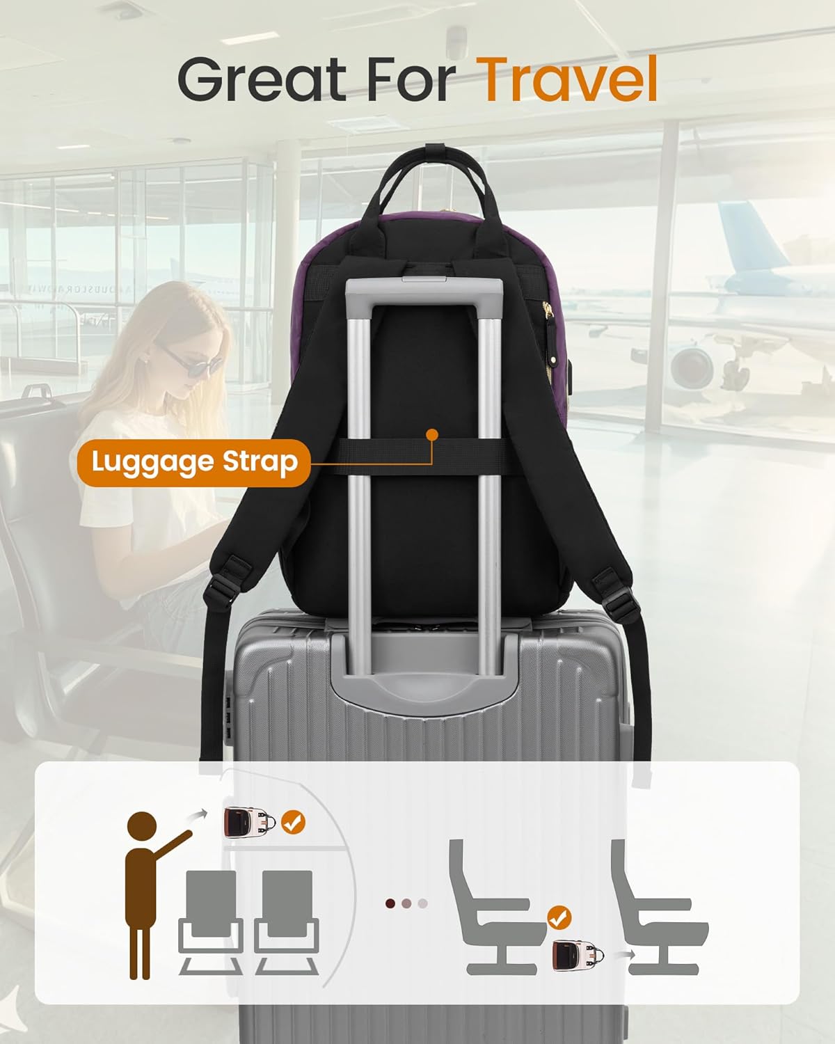 Thumbnail 4 de LOVEVOOK 15.6 inch laptop backpack 23 L