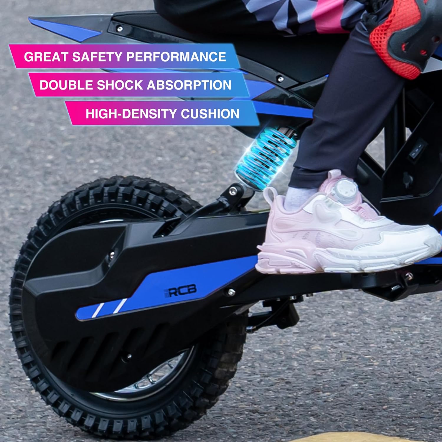 Thumbnail 6 de RCB R9X Electric Motorcycle Kids (12 inch Pneumatic Tires) – 3 Speed Modes, 10.5 Mile Range, Blue