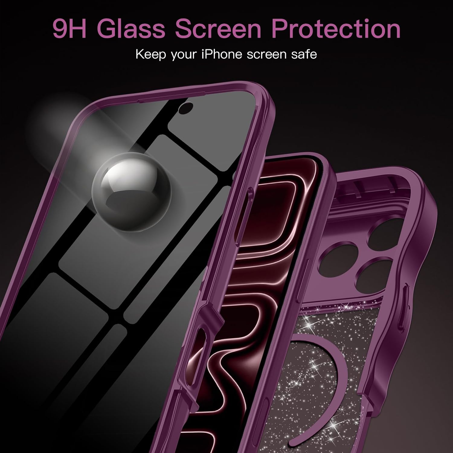 Detalle 1 de Hekodonk HC1045-05 Case for iPhone 17/18 Pro Max, Privacy Screen, MagSafe