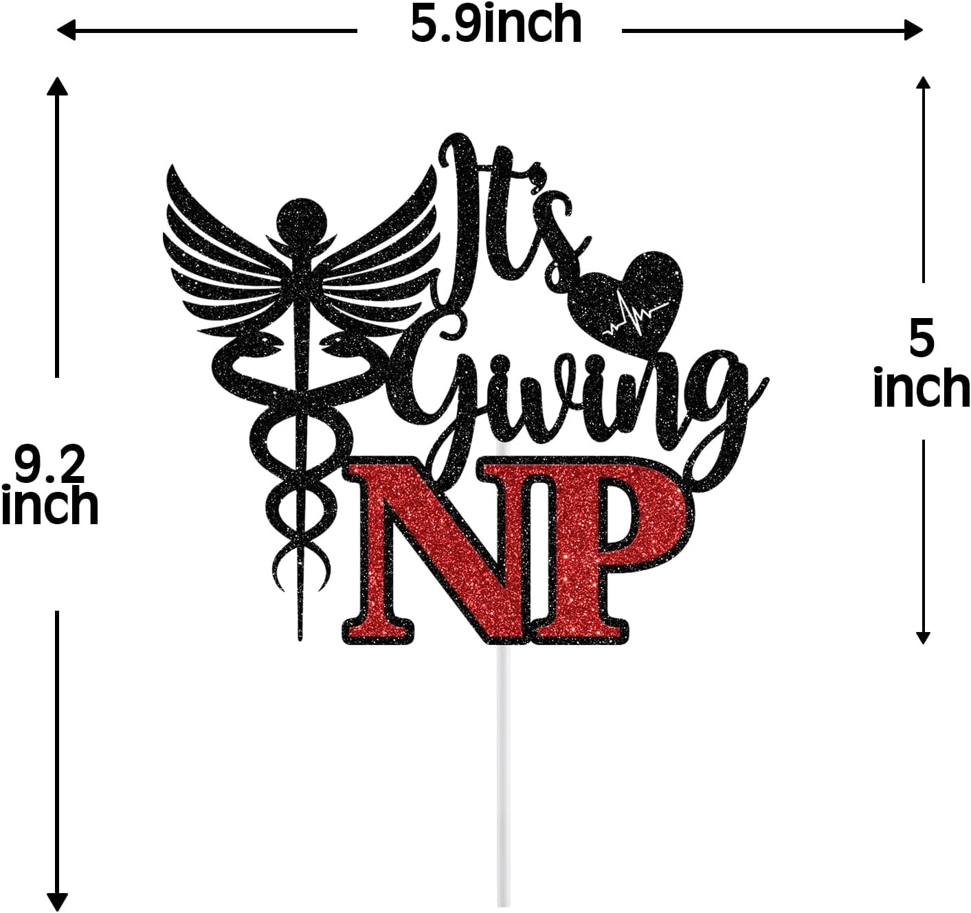 Detalle 2 de It's Giving NP Cake Topper, 5.4 x 5.6 inches