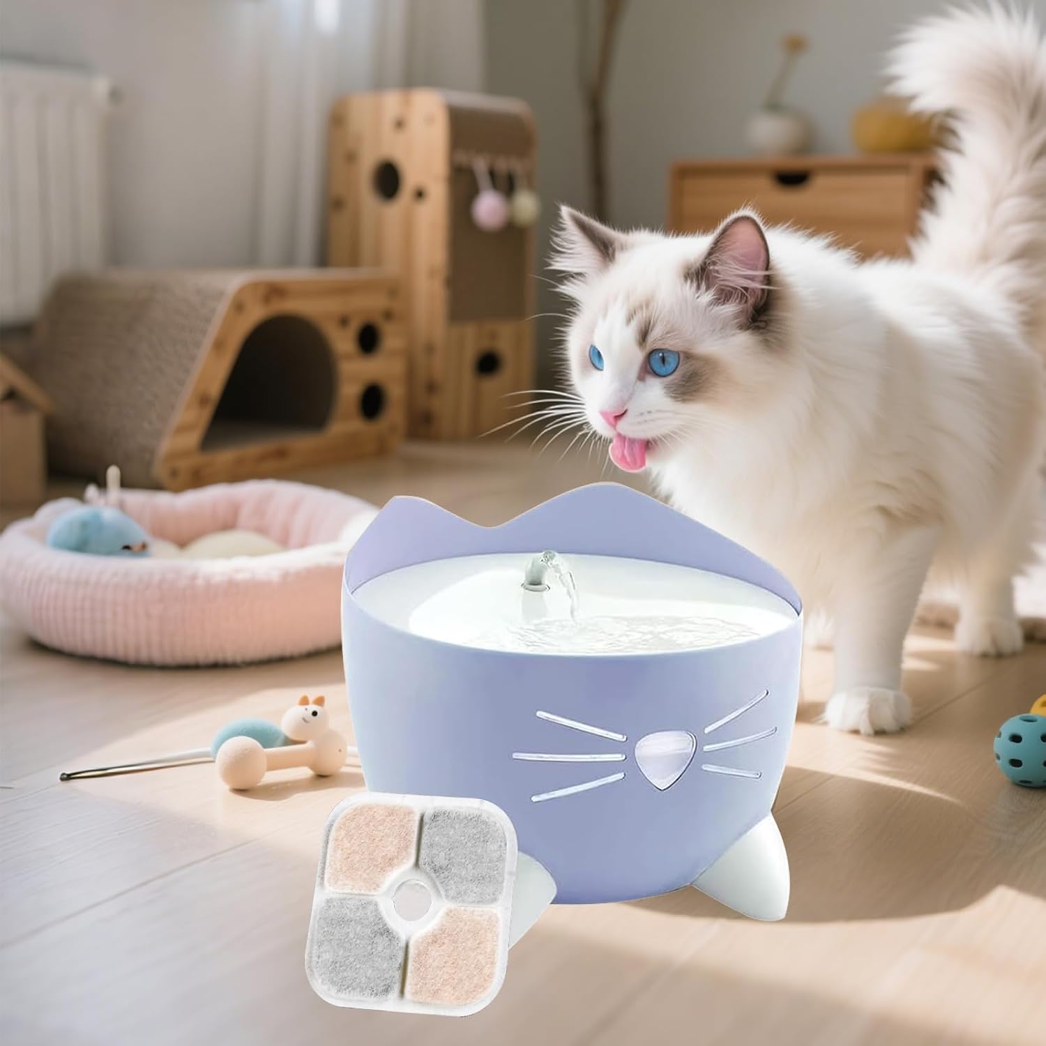 Thumbnail 2 de 16 Filtri Fontanella per Gatti e 2 Tubi per Fontanella Cat Pixi