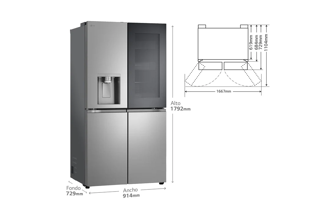 Detalle 2 de LG GMK960PY2E Frigorífico American Combi 646 L