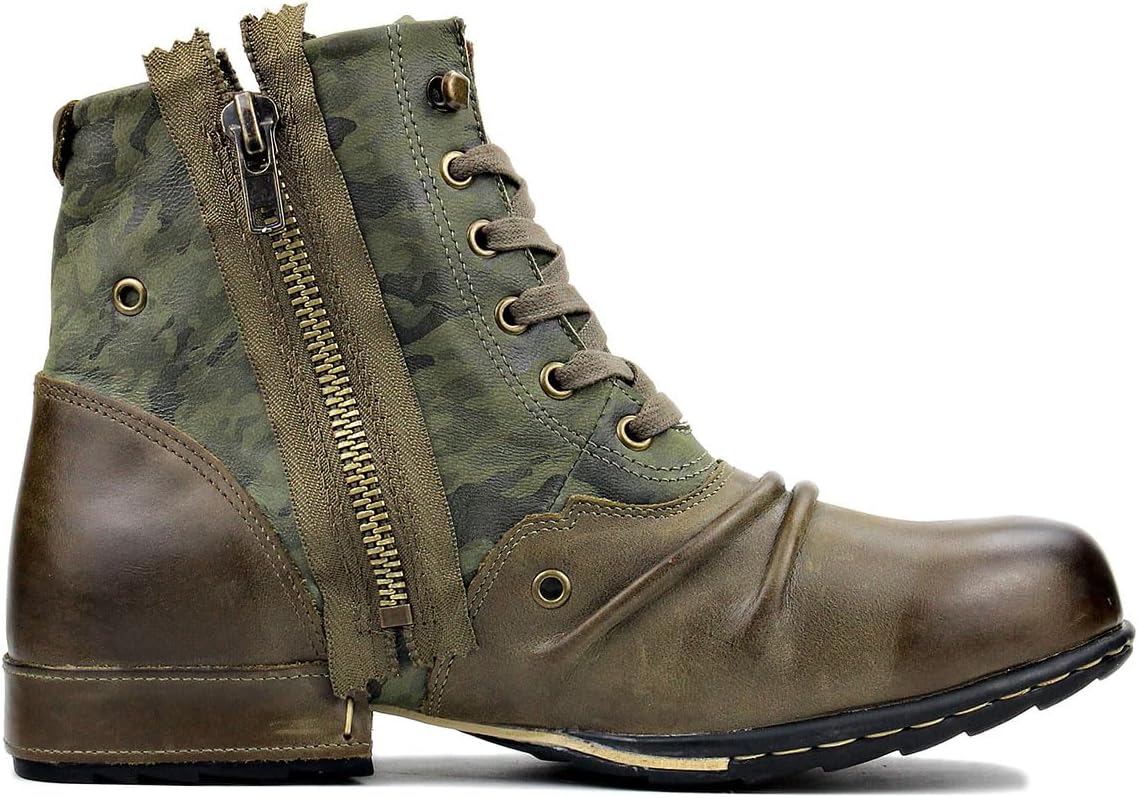 Detalle 2 de COWSDELLA Herren Echtes Leder Chukka Stiefel mit Reißverschluss 5008-8-DE-R – robust, vielseitig und stylisch