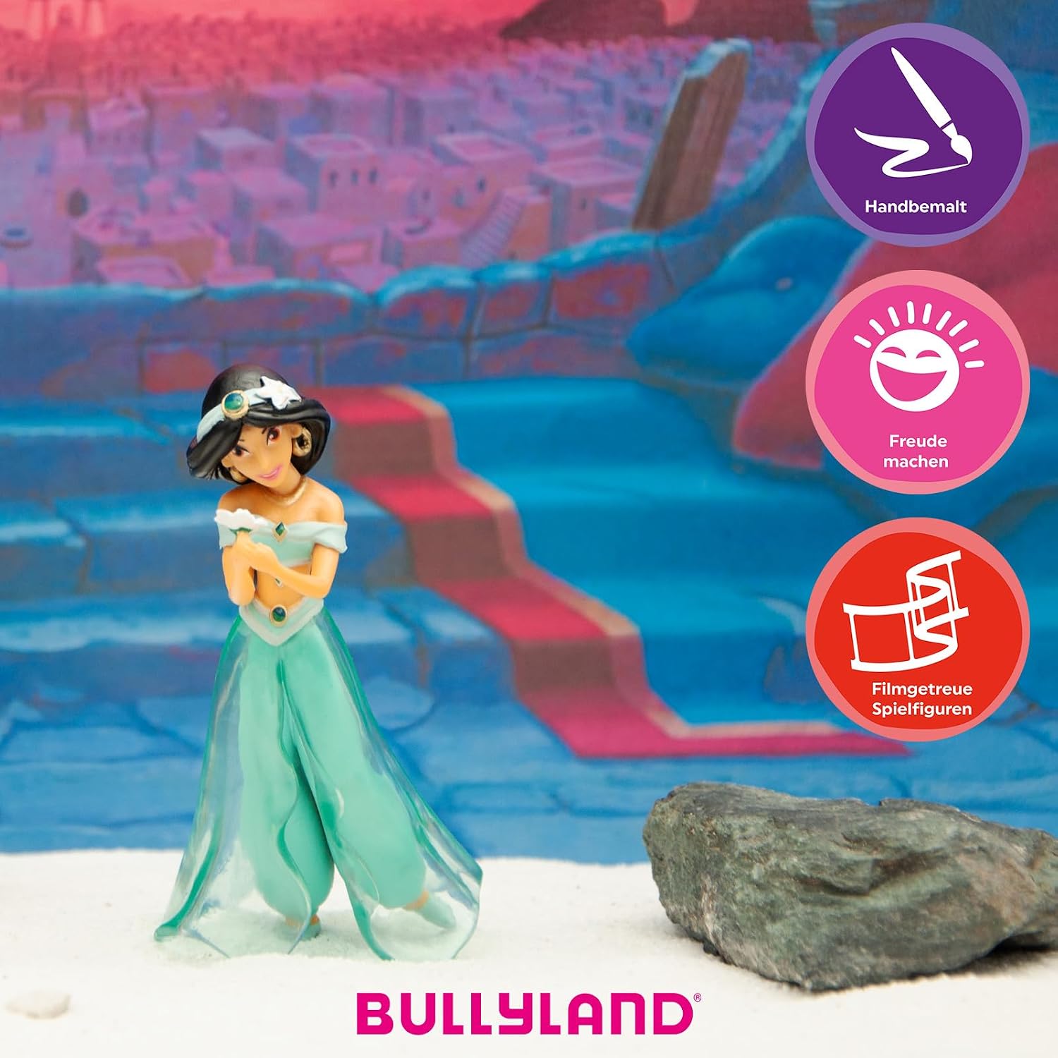 Detalle 1 de Bullyland 12455 Princess Jasmine Figure, Hand-Painted Plastic, Approx. 9.7 cm