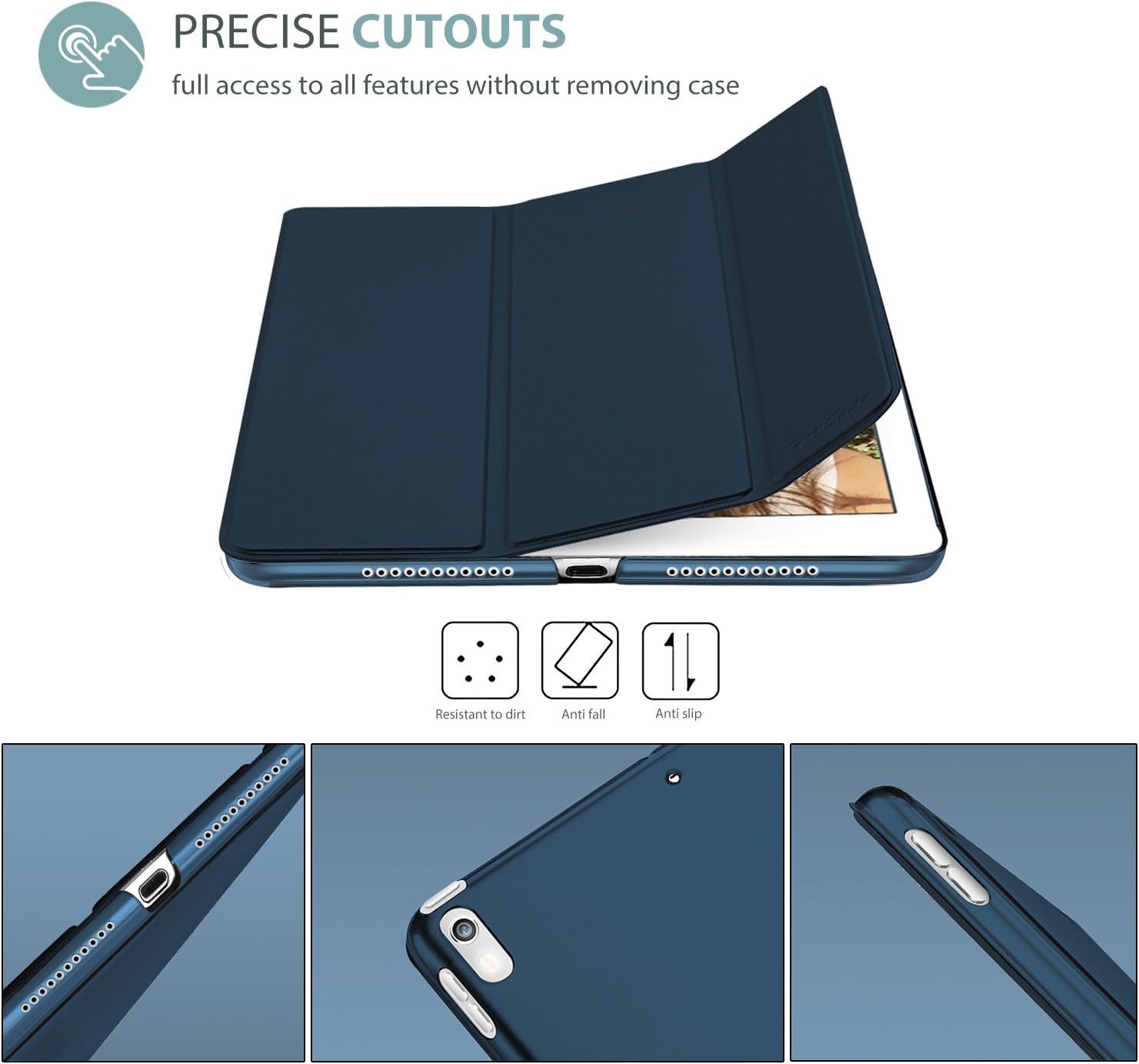 Detalle de ProCase Hülle für 10,5 Zoll iPad Air 3 / iPad Pro 2017 – Navy, Ultra Dünn, transluzente Rückseite