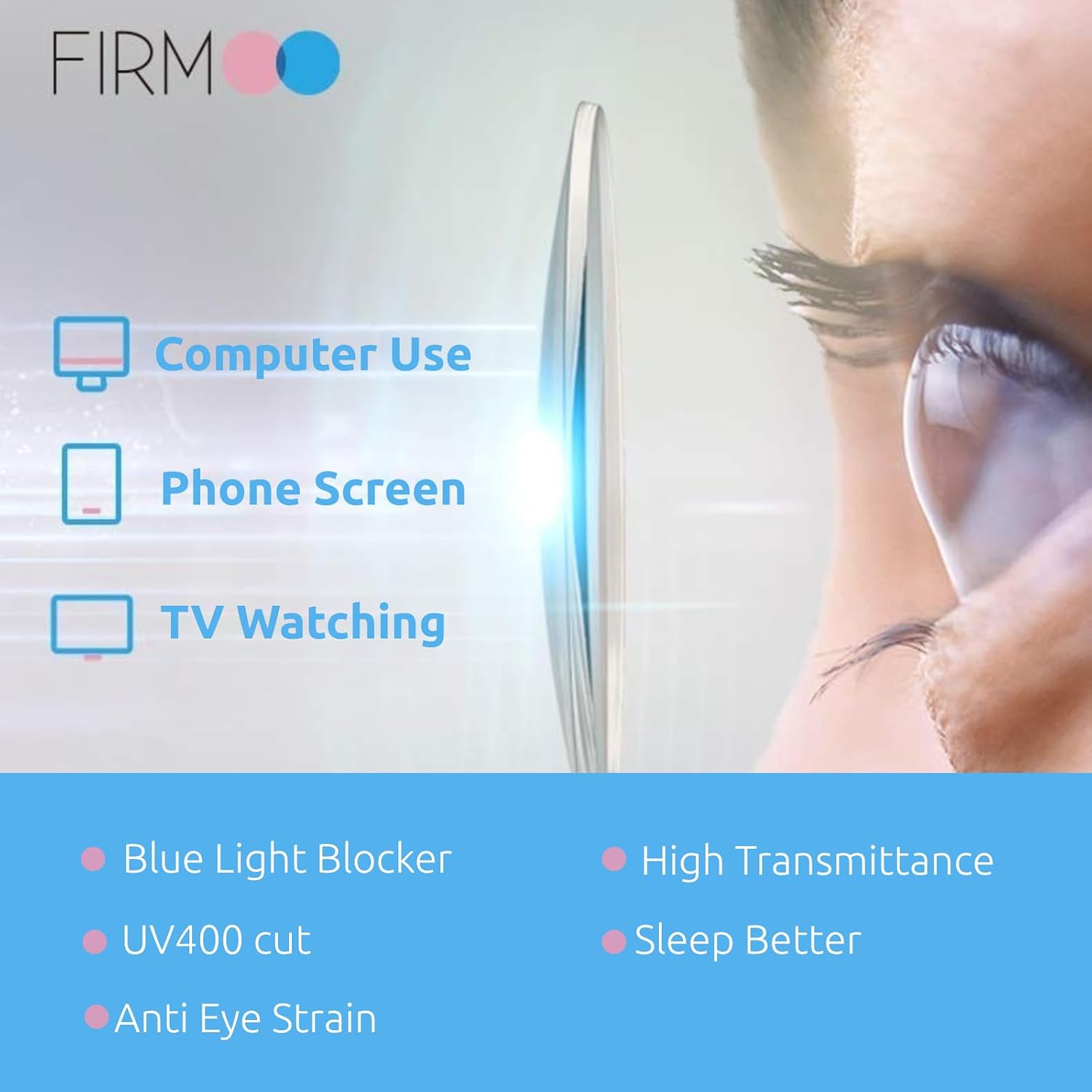 Thumbnail 5 de Firmoo Blue Light Blocking Glasses for Women, Retro Round Metal Frame – UV400, Bow165