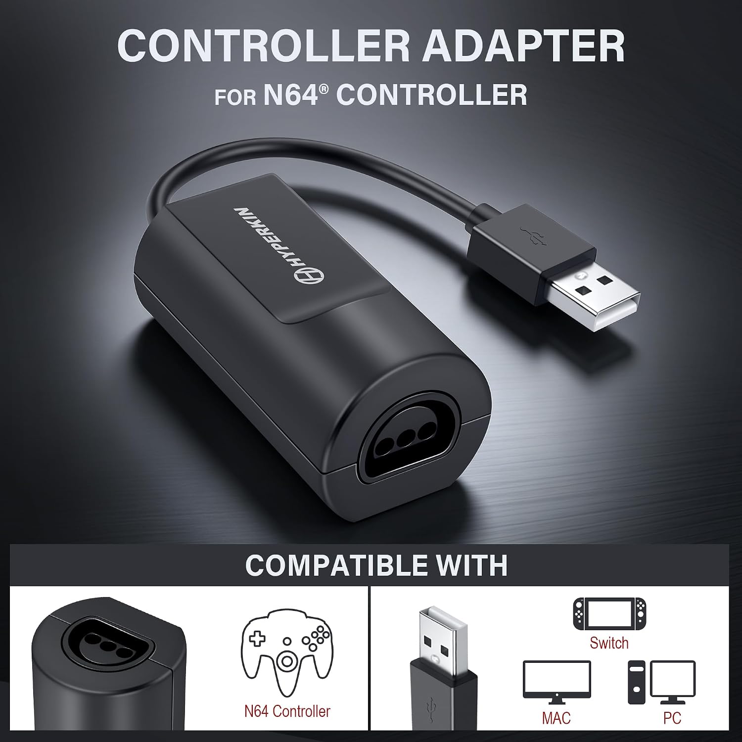 Detalle 2 de Hyperkin Controller Adapter for N64 Controller USB