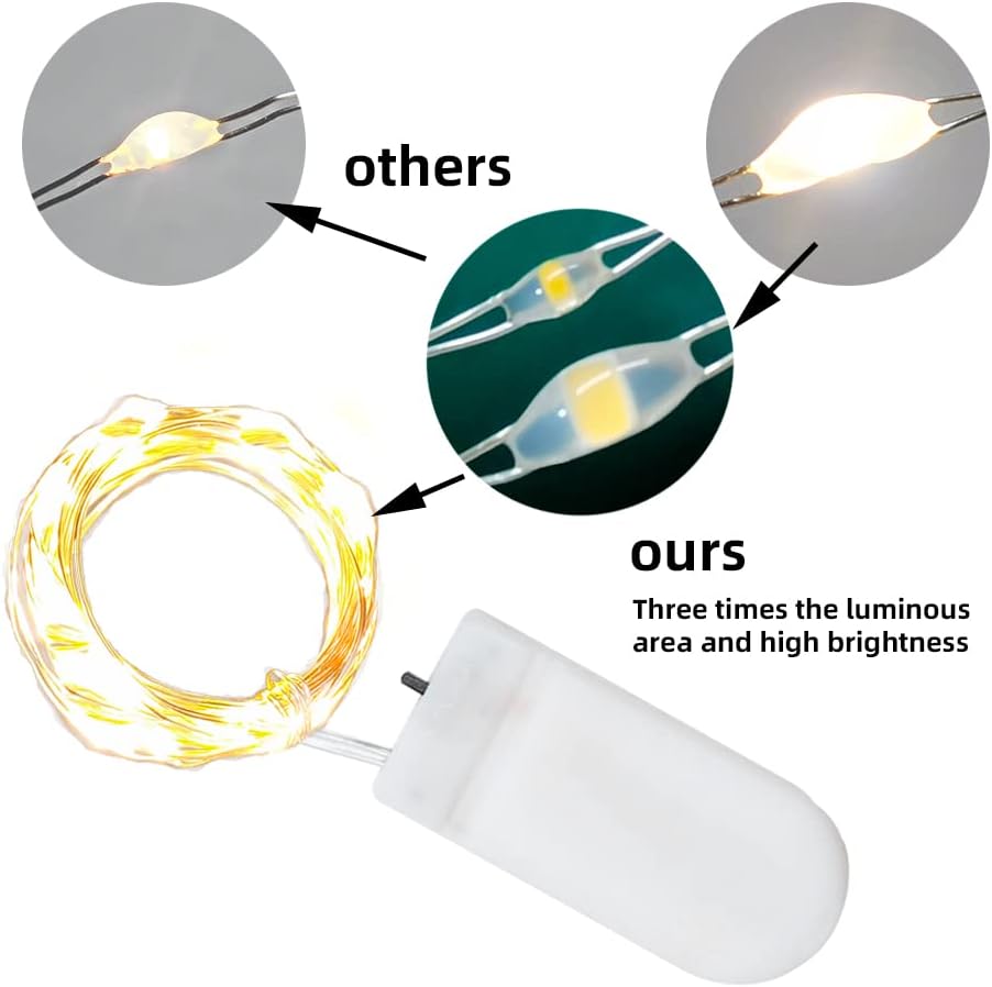 Thumbnail 5 de LEECOCO 1M LED Lichterkette mit Batterie – 20 Stück, Warmweiß, 10 LEDs pro Kette