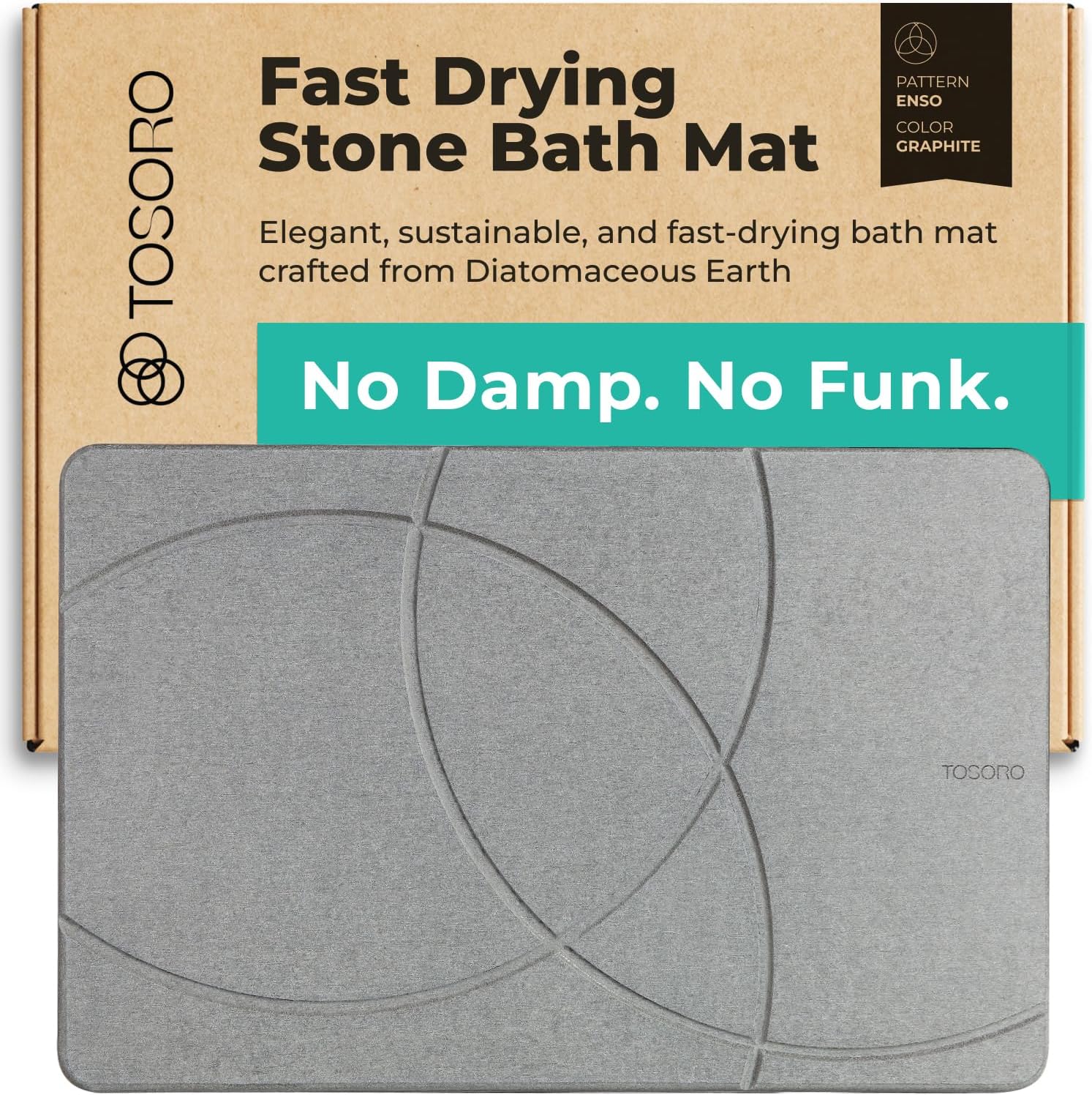 Detalle de TOSORO Stone Bath Mat, Graphite