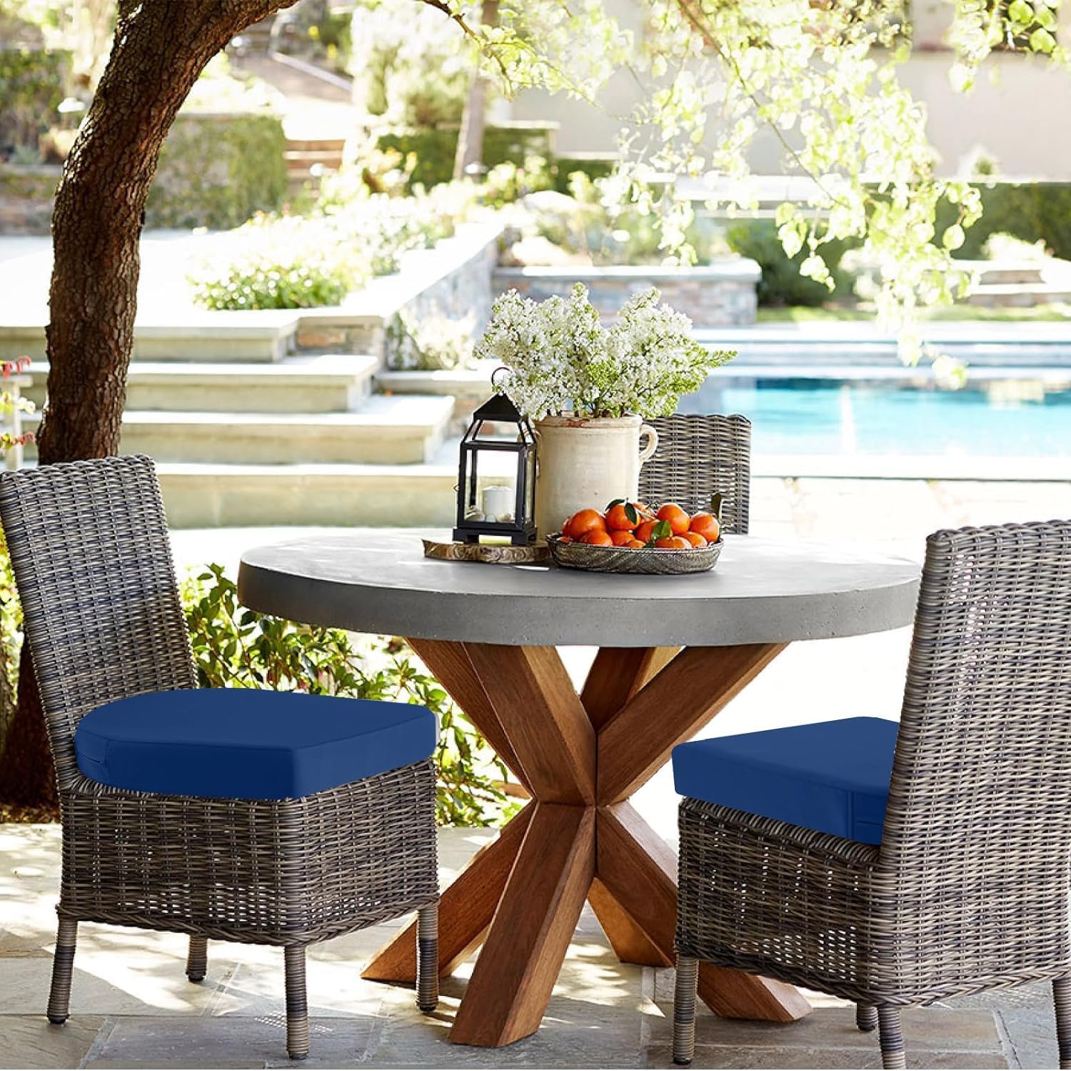 Thumbnail 6 de PRIMEPATIO Outdoor Chair Cushions Set 2 7cm Navy
