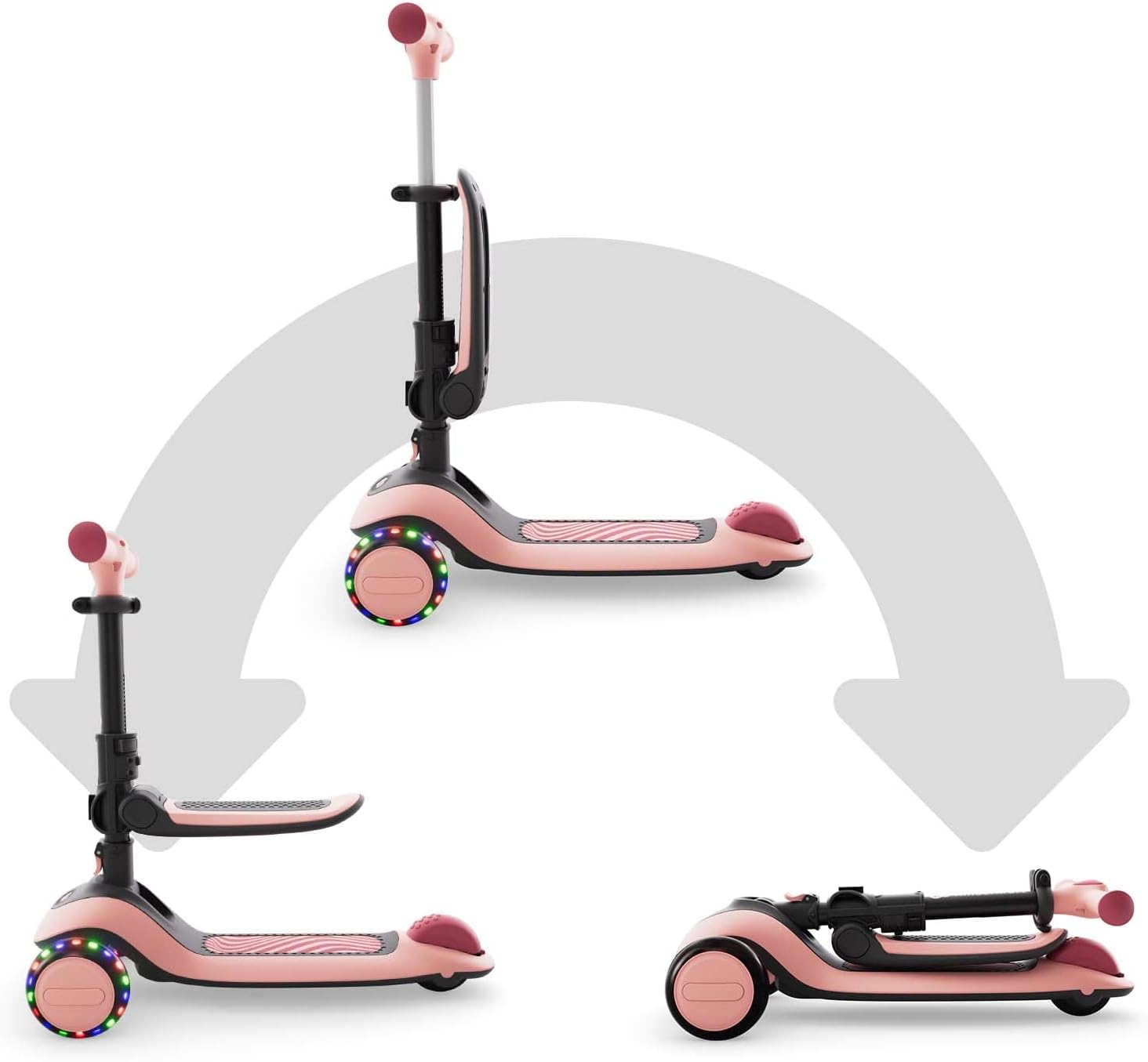 Detalle de Kinderkraft Halley 2 Trottinette 2 en 1 – Siège réglable et guidon adaptable
