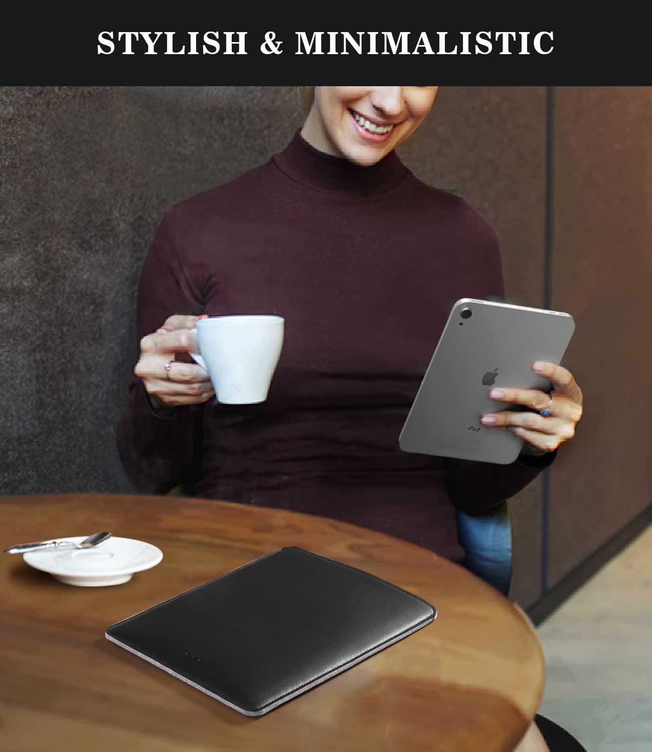 Detalle 2 de MoKo 7-8 Zoll Tablet Sleeve aus PU-Leder – Slim, robust und passend für iPad Mini & Co.