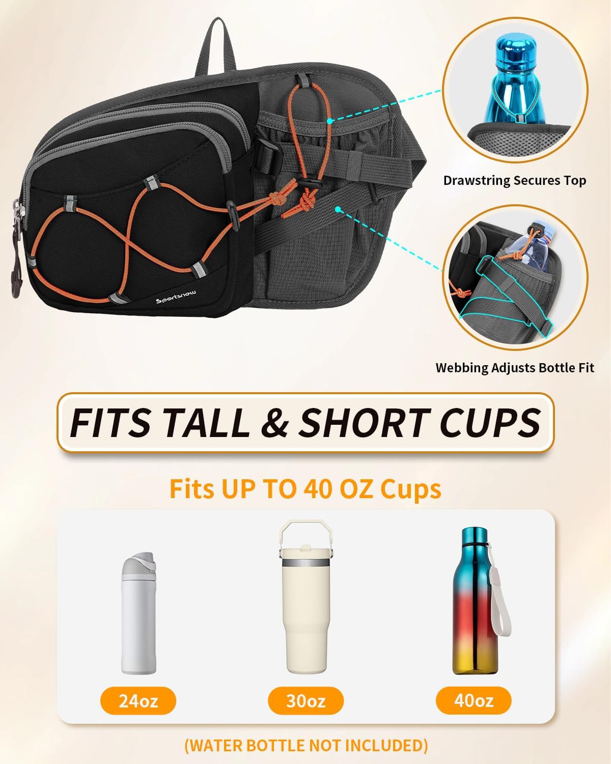 Thumbnail 1 de Sportsnew Hydration Waist Pack with Water Bottle Holder (2L) for Running, Hiking & Dog Walking
