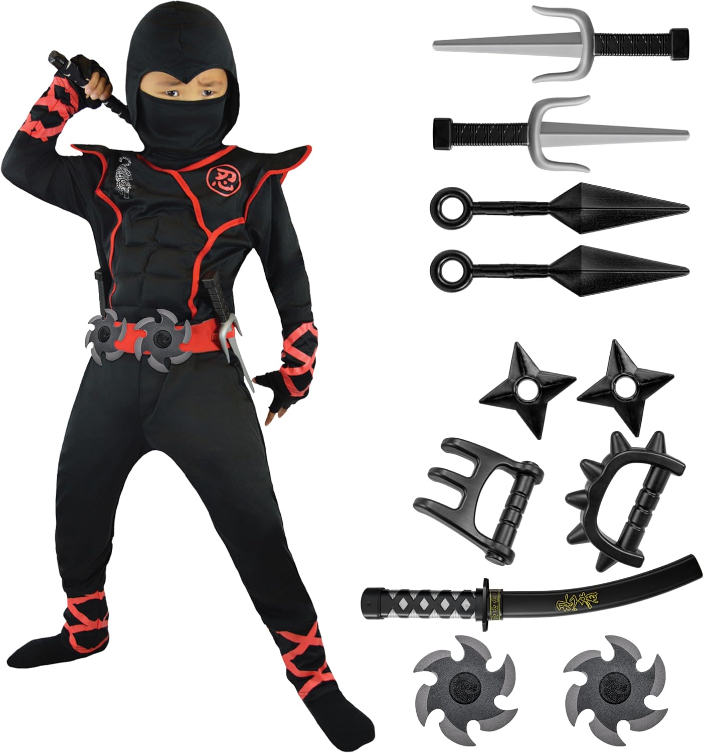 Detalle de Spooktacular Creations Jungen Ninja Kostüm L 🎭
