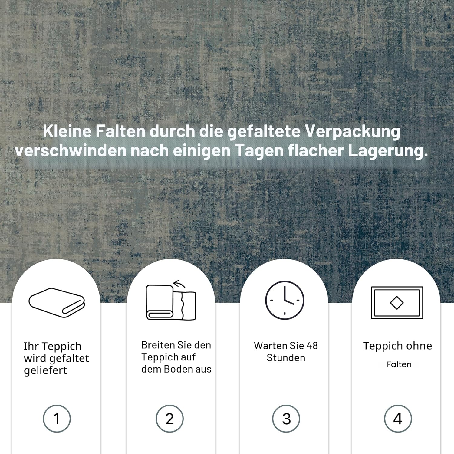 Thumbnail 5 de BEIMO Waschbarer Teppich Wohnzimmer 200x290 cm – Abstrakt Blauverlauf, rutschfest & pflegeleicht