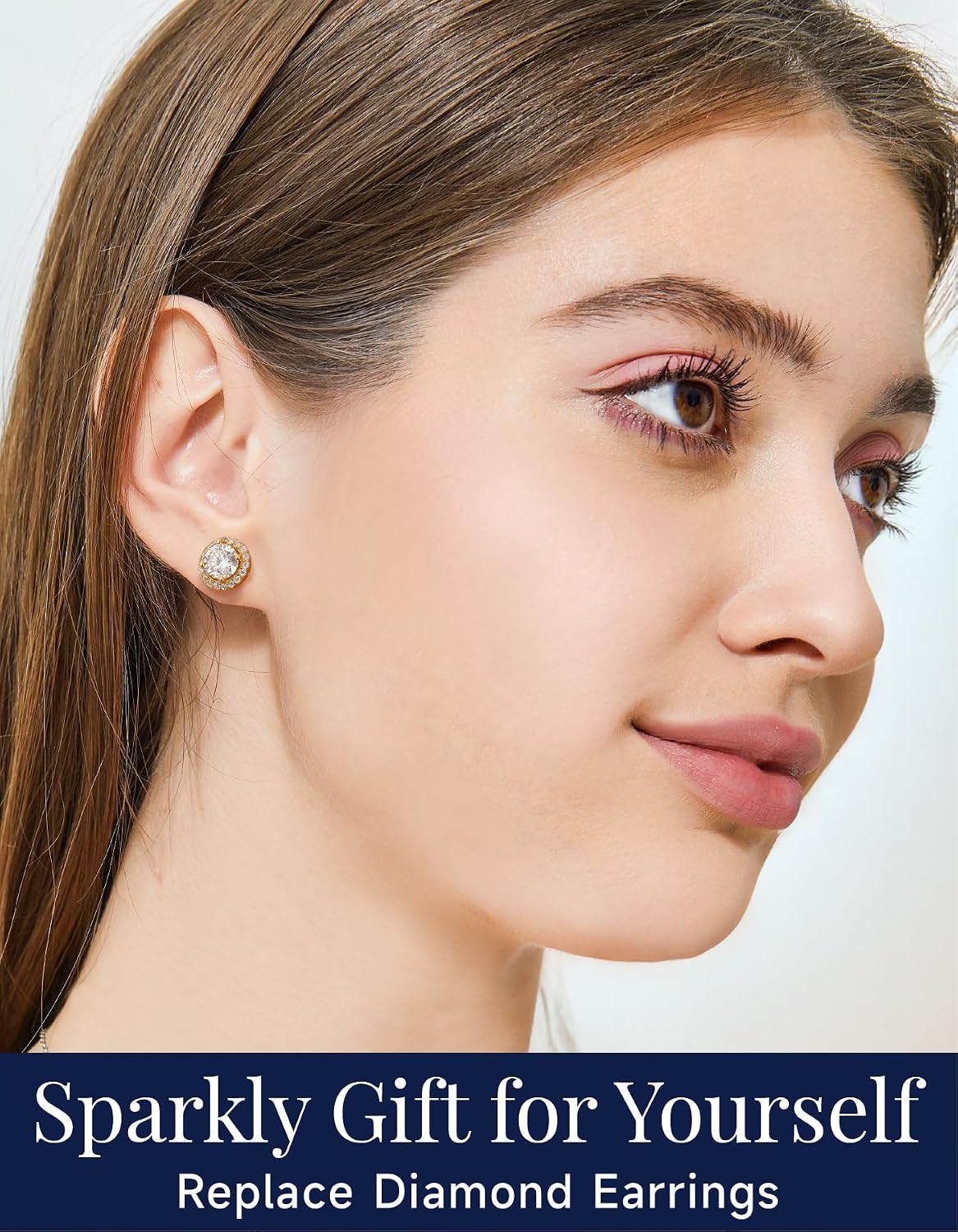 Thumbnail 1 de MomentWish Moissanite Ohrringe Gold 585 Ohrstecker (Roségold), hypoallergen – Geschenk für Damen