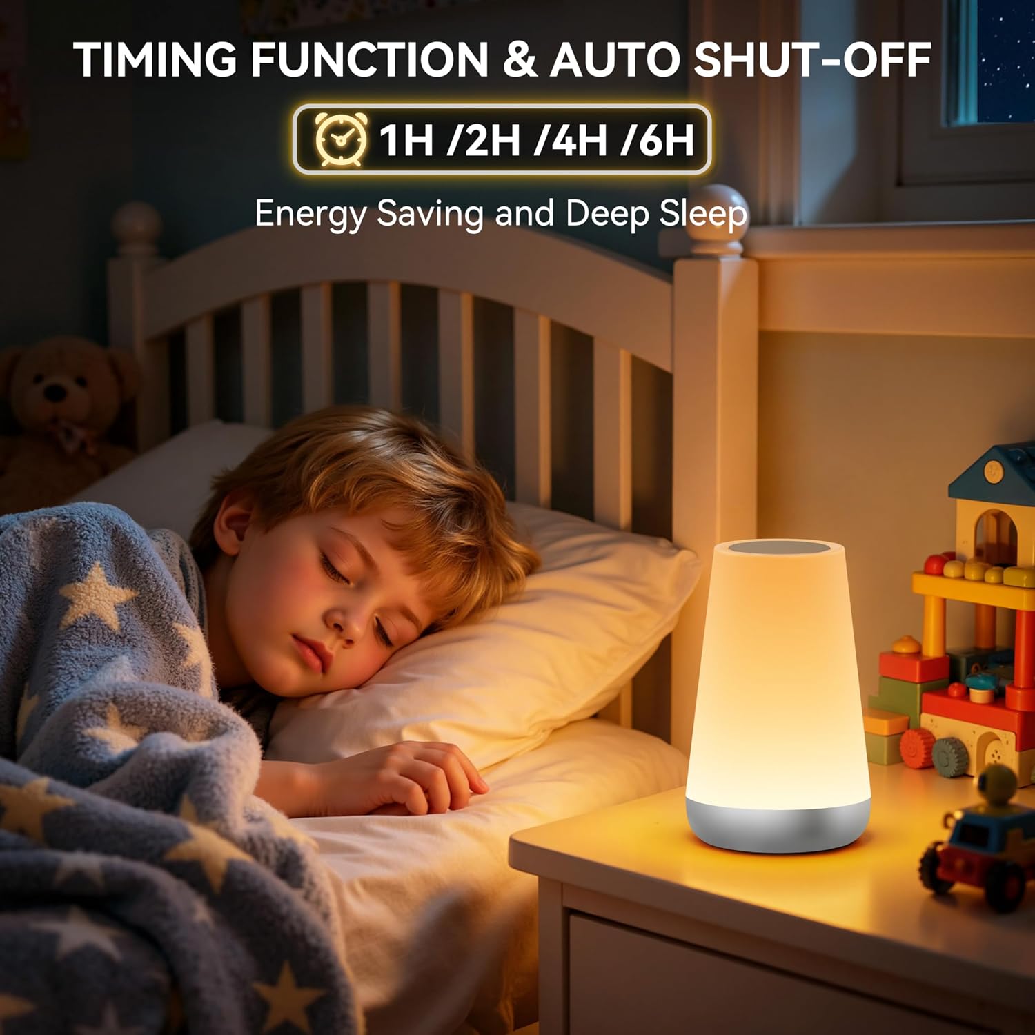 Detalle de Auxmir Night Light: LED Touch Table Lamp with 13 Colours, 5 Brightness Levels and Remote Control