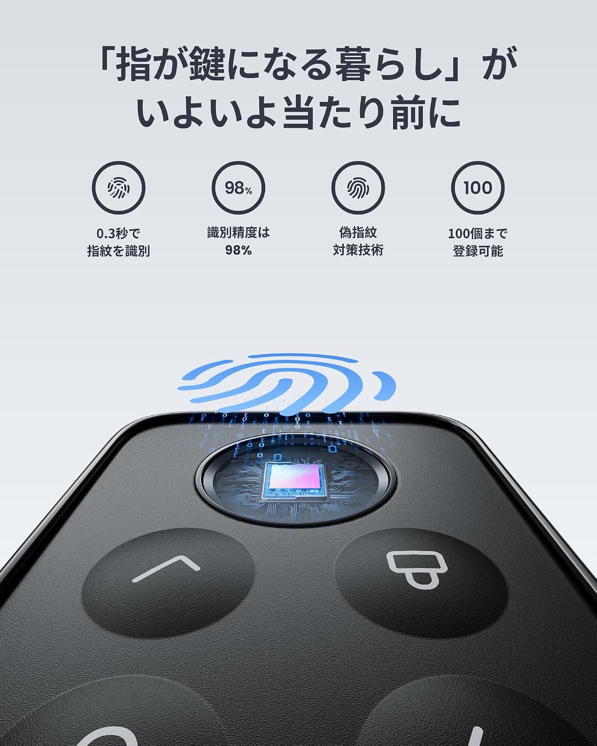 Detalle 2 de SwitchBot W2500020 指紋認証パッド 暗証番号・交通系ICカード対応