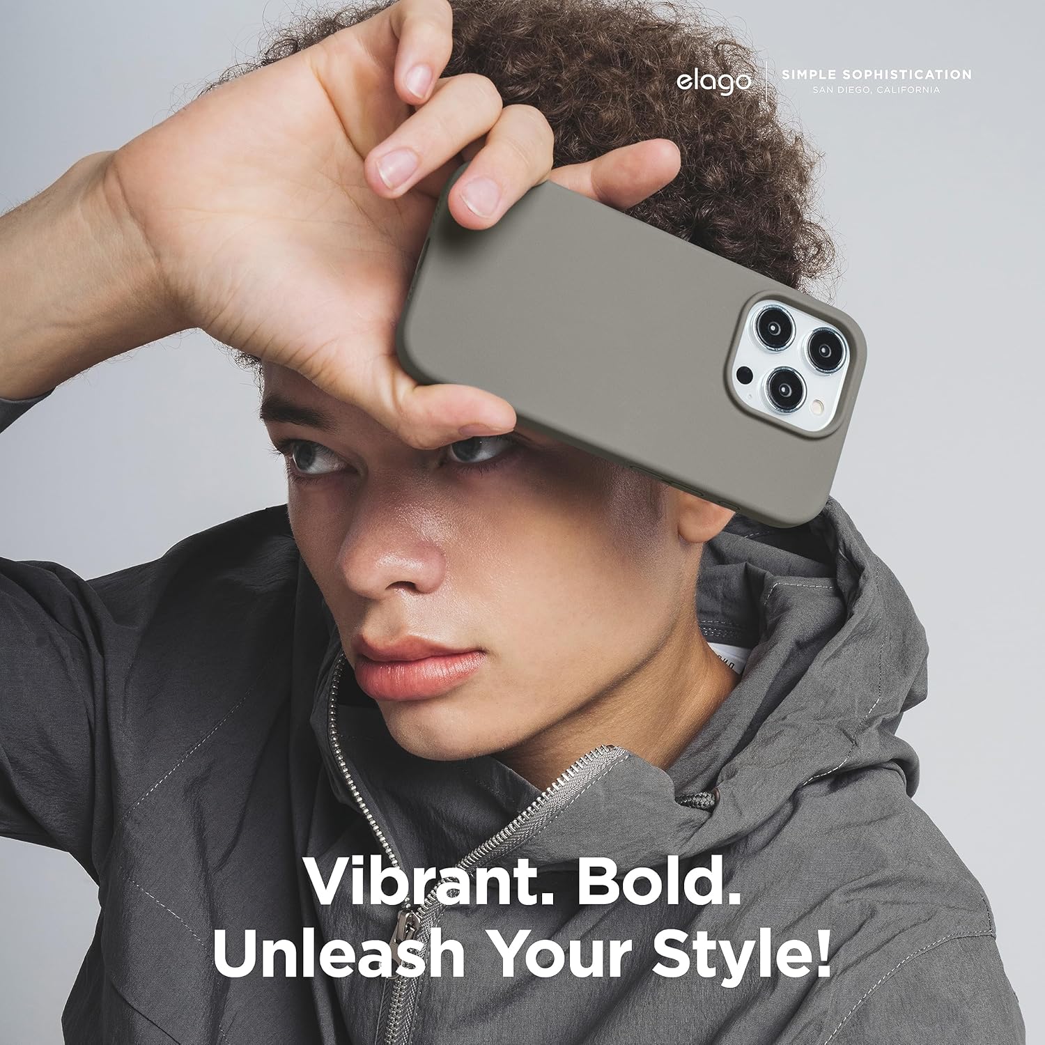 Thumbnail 5 de Coque elago Silicone Liquide compatible iPhone 15 Pro — structure antichoc 4 couches, microfibre anti-rayures (gris moyen)