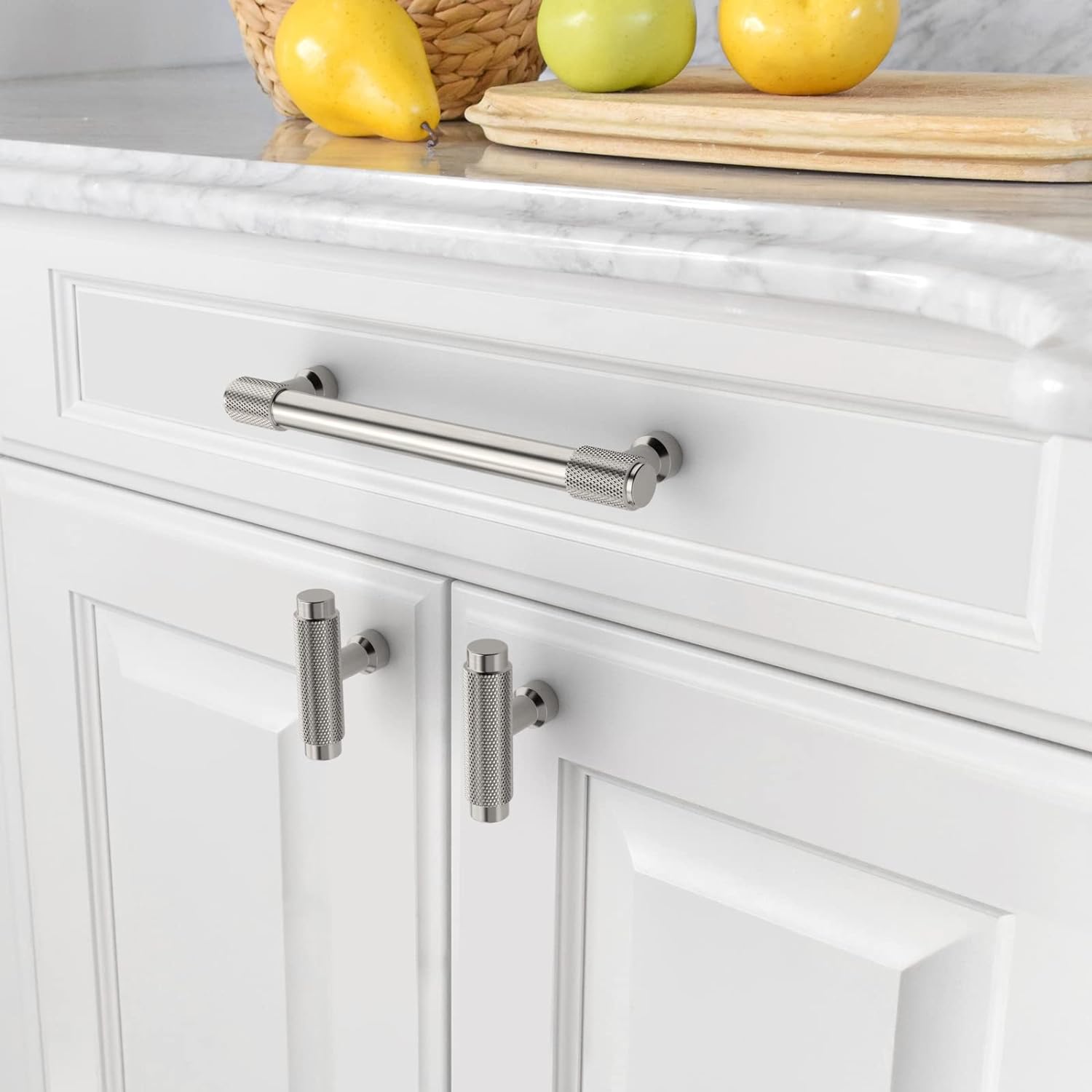 Detalle de Amerdeco cabinet pulls 128mm satin nickel pack