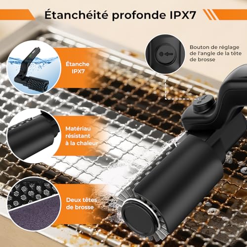 Detalle 2 de YKYI Brosse Barbecue Électrique sans Fil: nettoyage puissant et polyvalent pour grilles