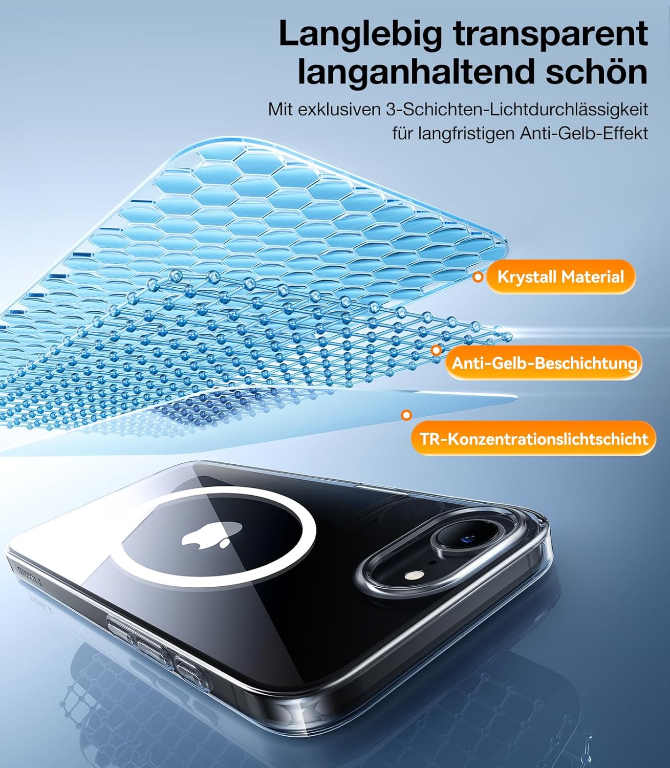Thumbnail 6 de TORRAS Ultra Dünn Case für iPhone 17e / iPhone 16e mit MagSafe, transparent – kratzfest & Soft-Touch-Griff