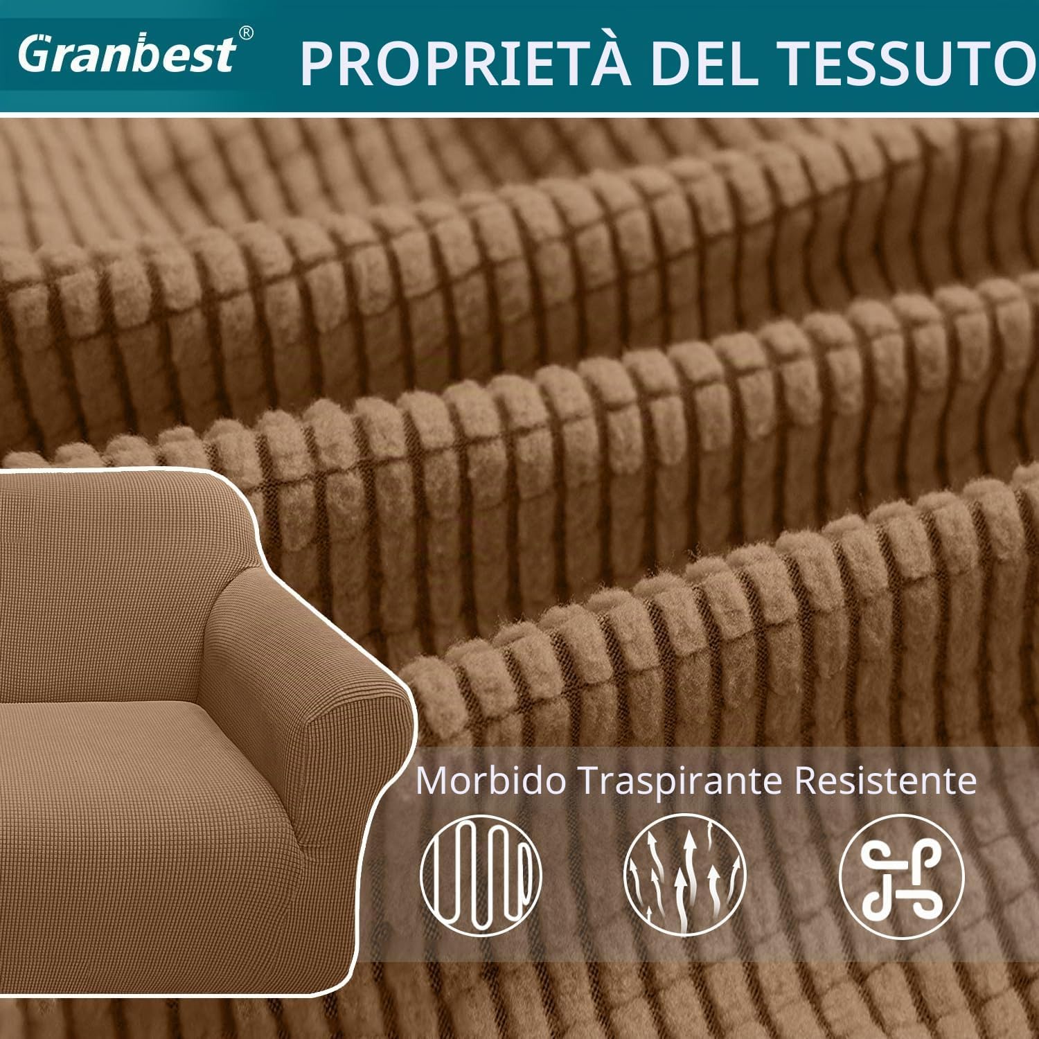 Thumbnail 3 de Granbest copridivano 3 posti 185-235 cm