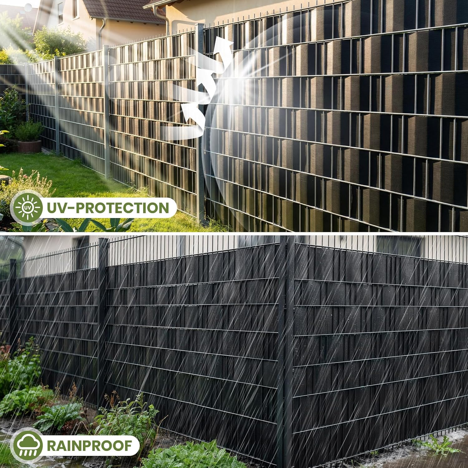 Detalle de Velway Strisce Frangivista in PVC per Recinzione a Doppi Picchetto – 50 m x 19 cm, 450 g/m², Anti-UV, Impermeabile e Antistrappo