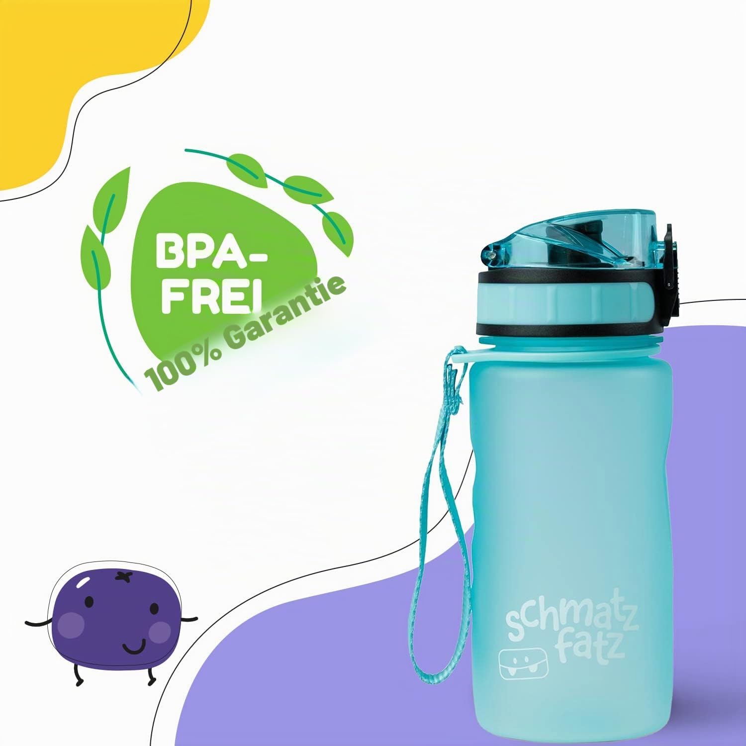 Detalle 2 de Schmatzfatz Sportflasche 350 ml – BPA-frei, auslaufsicher und tragbar