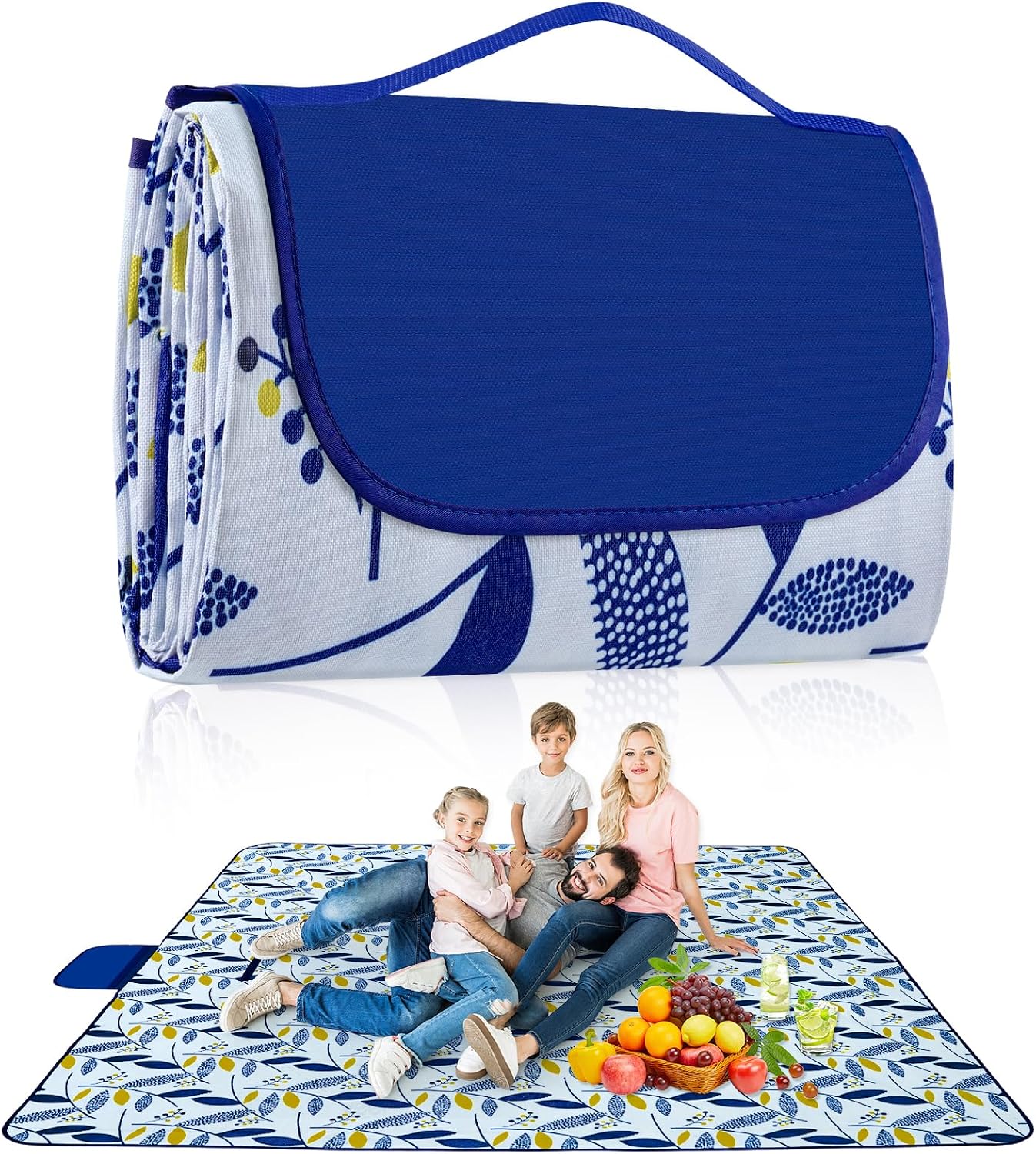 Detalle de Habaylin Waterproof Picnic Blanket, 79" x 79" Foldable Outdoor Mat