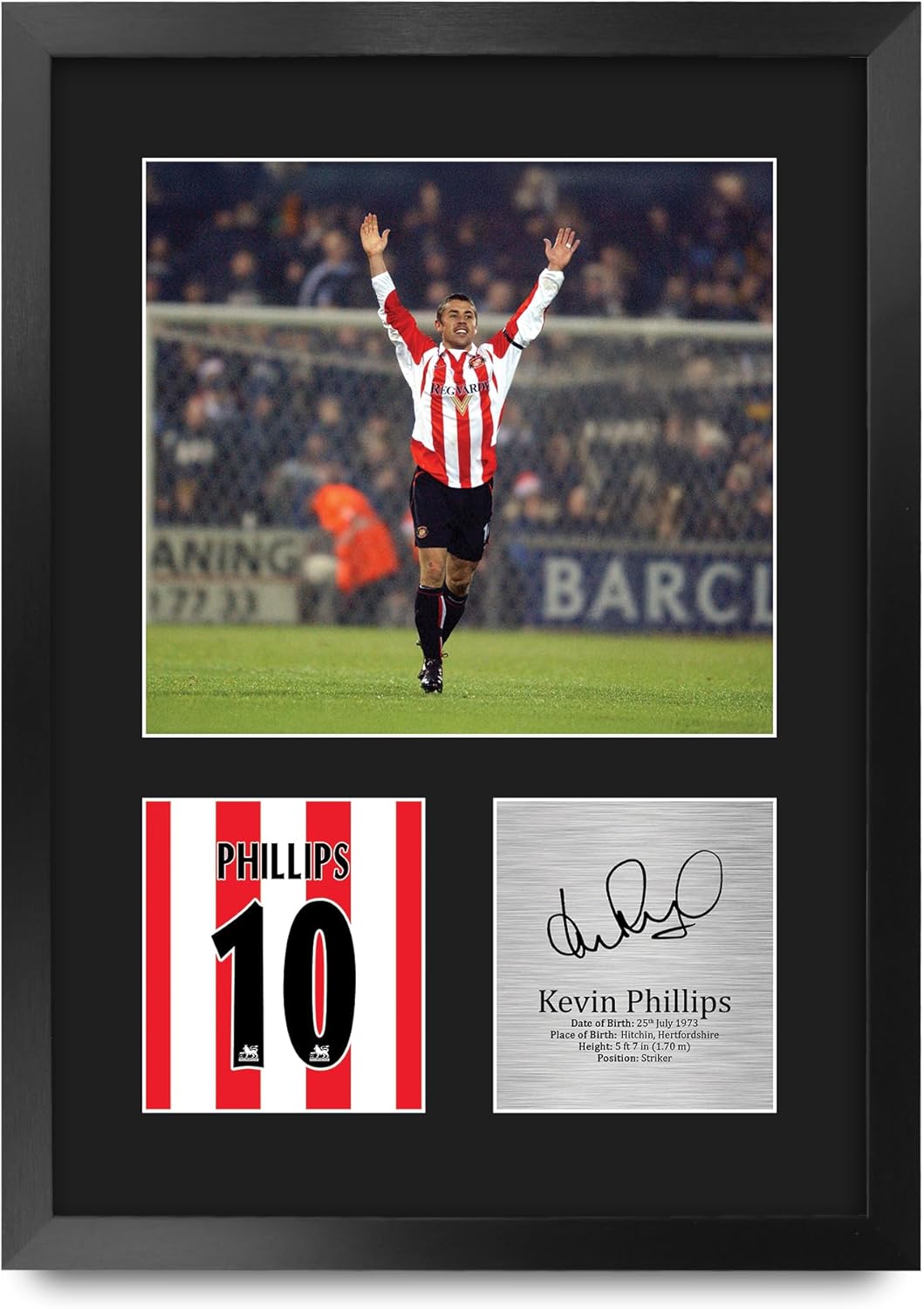 Thumbnail 3 de HWC Trading Kevin Phillips Sunderland Signed Autograph A4 Portrait - Framed Gift Print