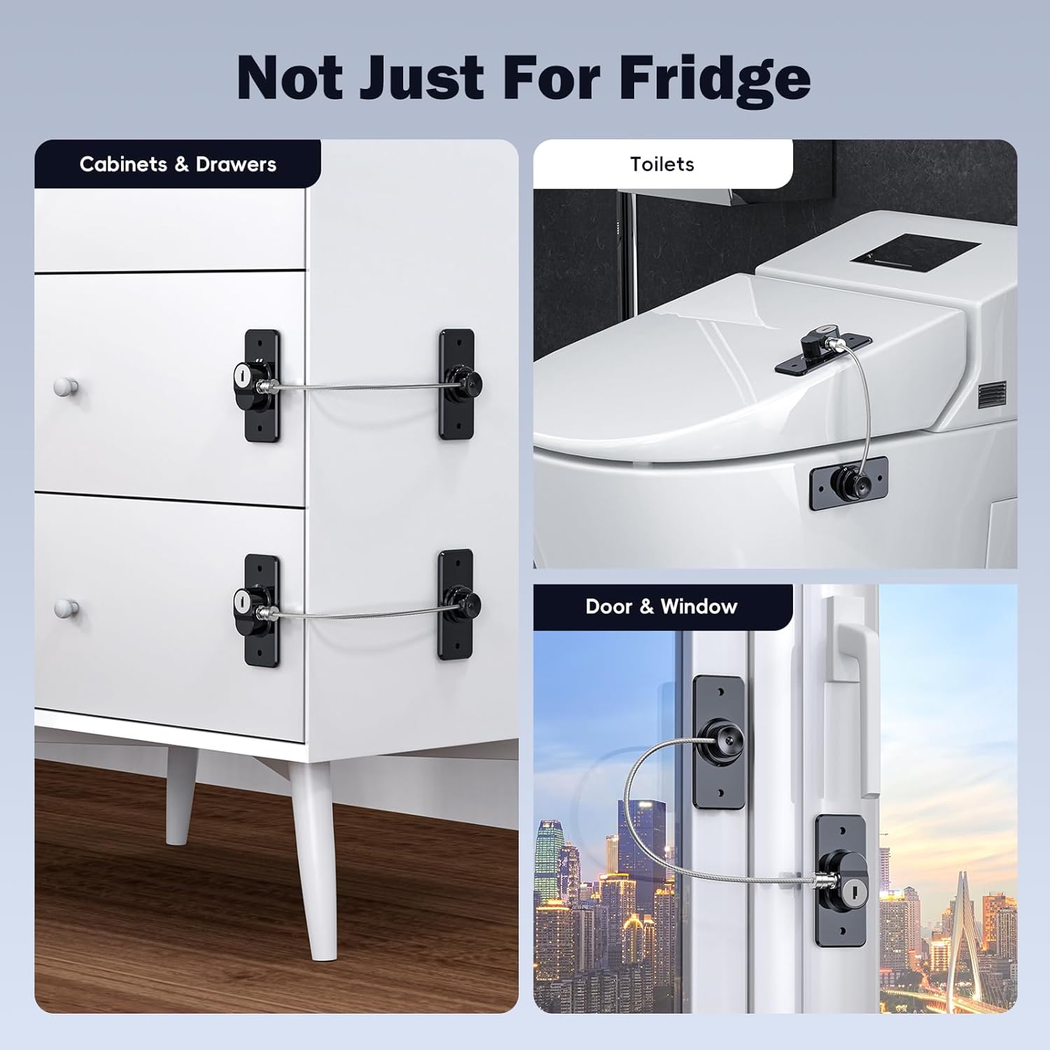 Thumbnail 6 de 2 Pack Refrigerator Locks: Child Proof Door Fridge Locks for Kitchen, No Tools Required